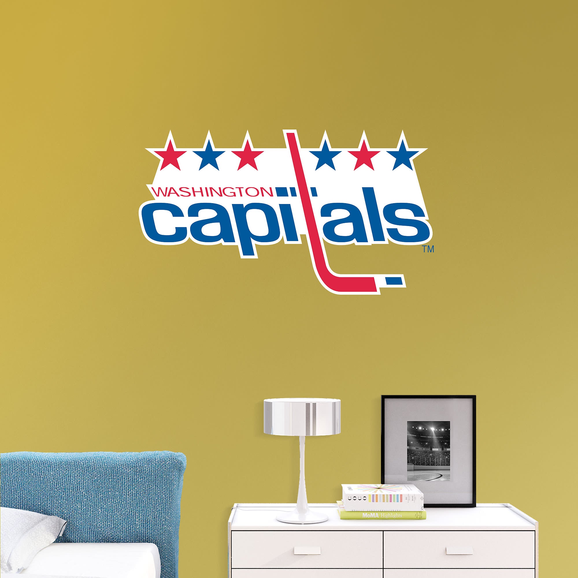 Washington Capitals: Vintage Logo - Officially Licensed NHL Removable Wall Decal 50.0"W x 28.0"H by Fathead | Vinyl