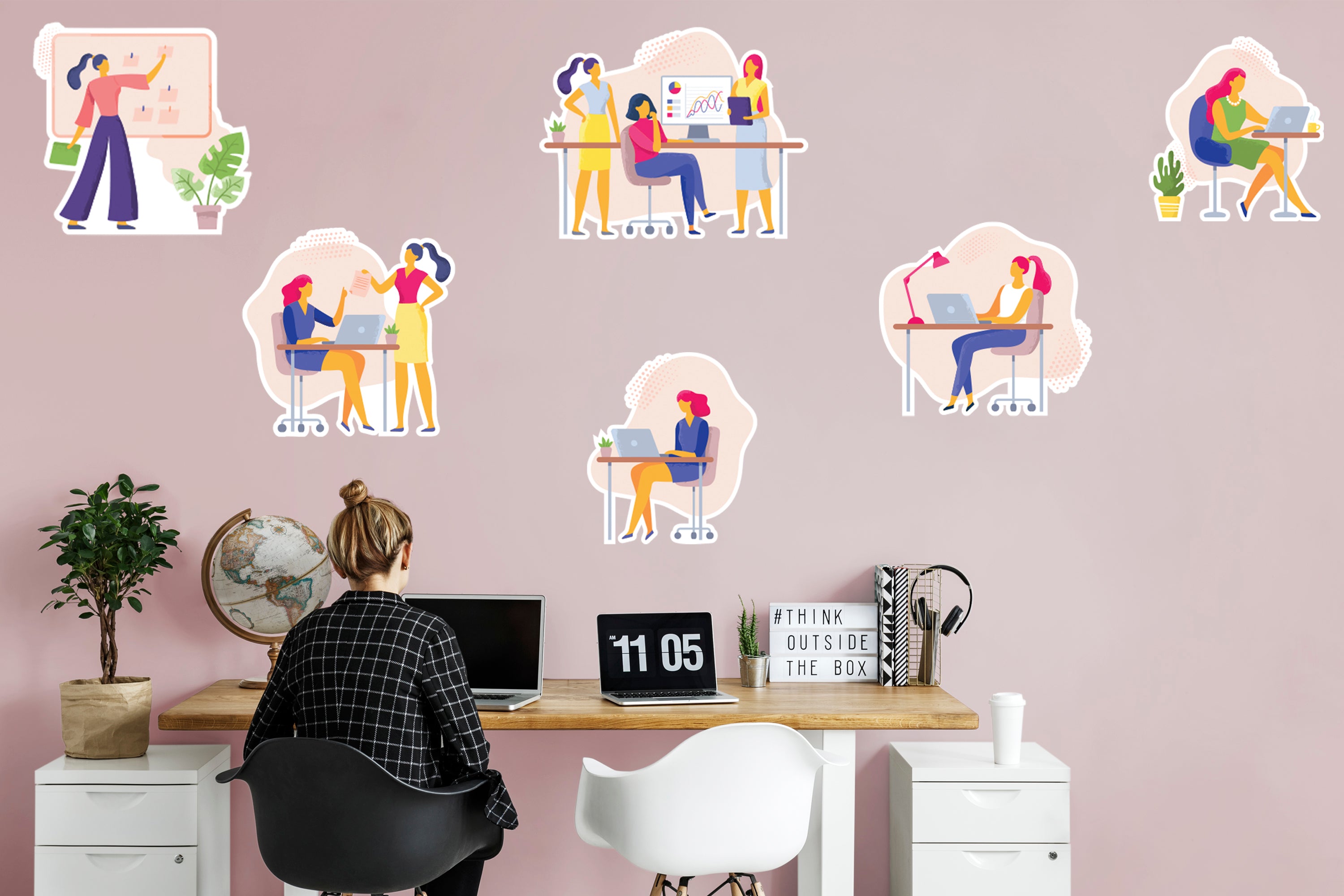 Women in Business Work Scenes Collection - Removable Wall Decal Collection (24"W x 24"H) by Fathead | Vinyl