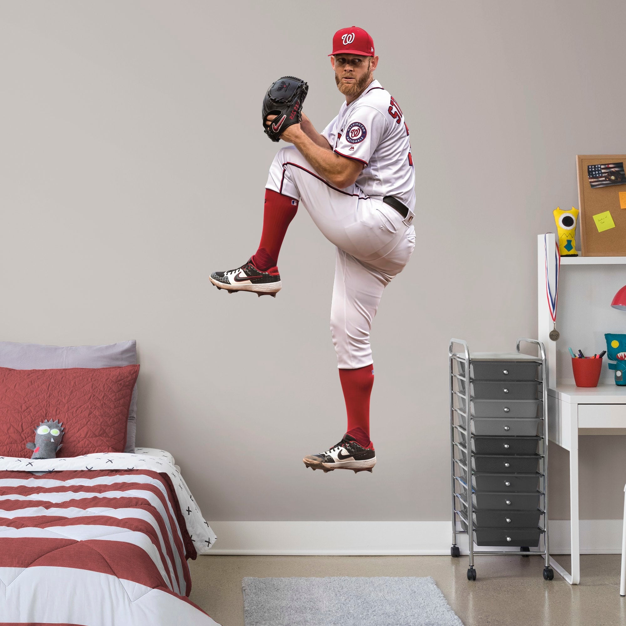 Stephen Strasburg for Washington Nationals - Officially Licensed MLB Removable Wall Decal Life-Size Athlete + 10 Decals (36"W x