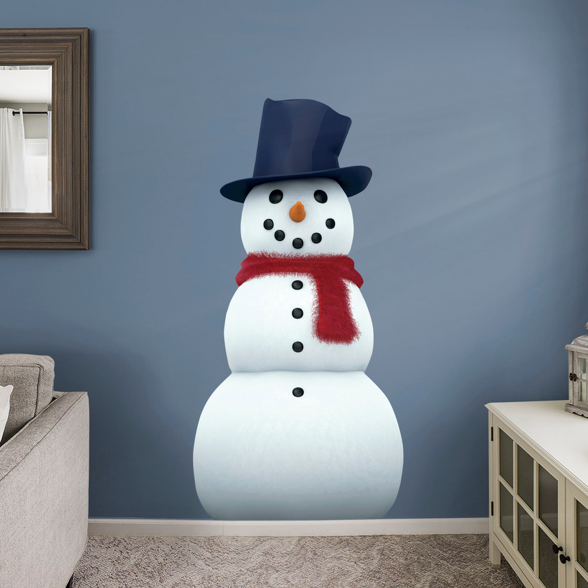 Snowman - Removable Vinyl Decal Life-Size Character (31"W x 68"H) by Fathead
