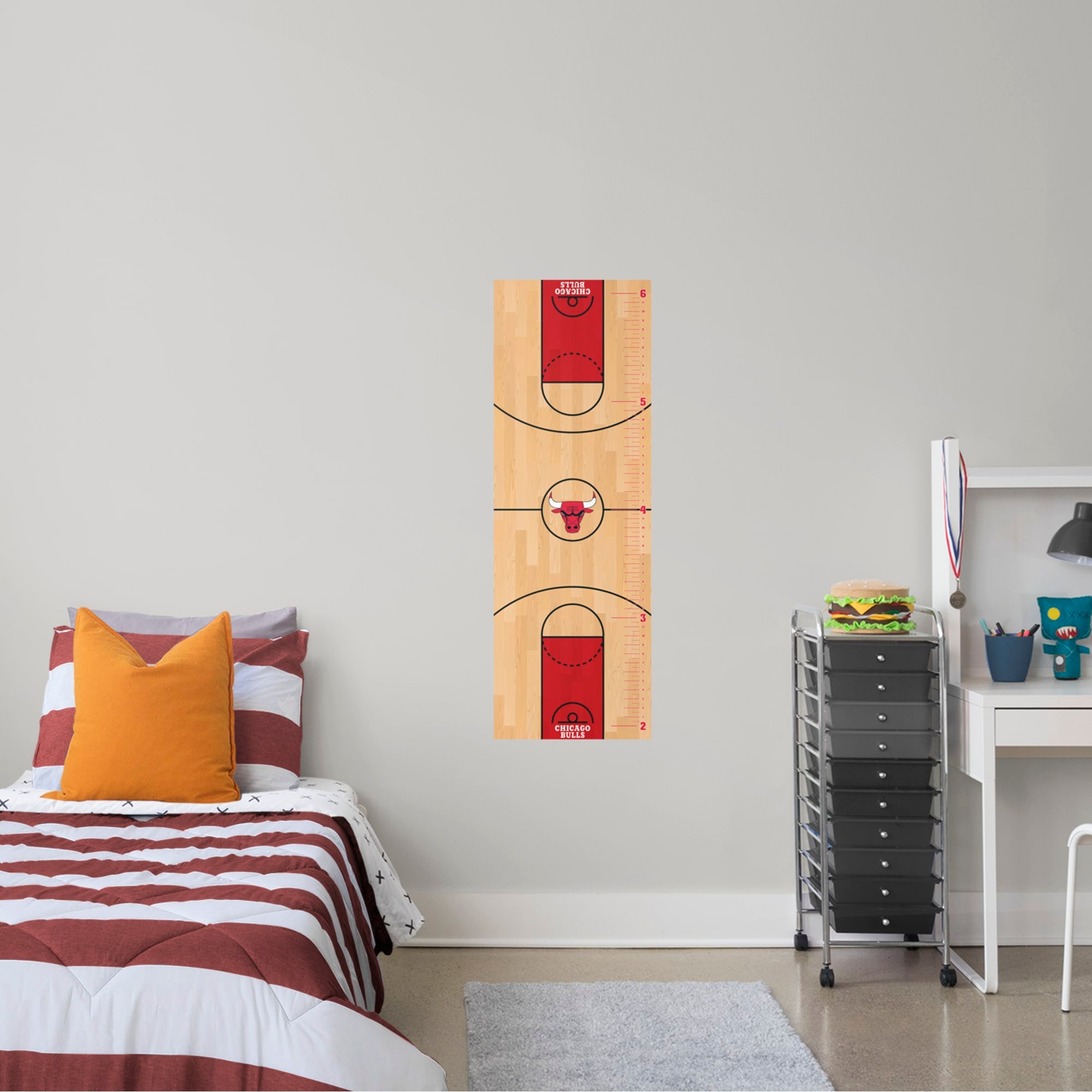 Chicago Bulls: Growth Chart - Officially Licensed NBA Removable Wall Decal 17.5"W x 51.0"H by Fathead | Vinyl