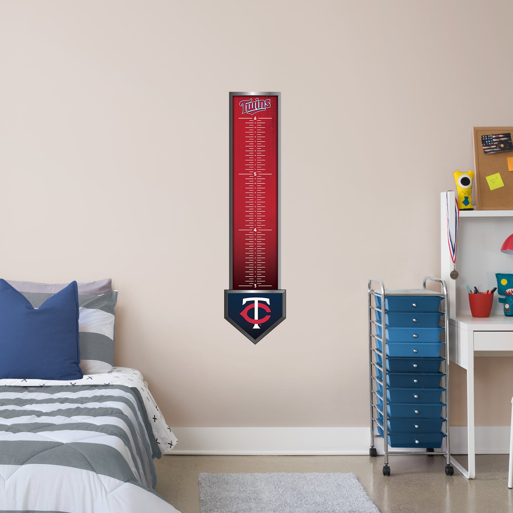 Minnesota Twins: Growth Chart - Officially Licensed MLB Removable Wall Graphic 13.0"W x 54.0"H by Fathead | Vinyl