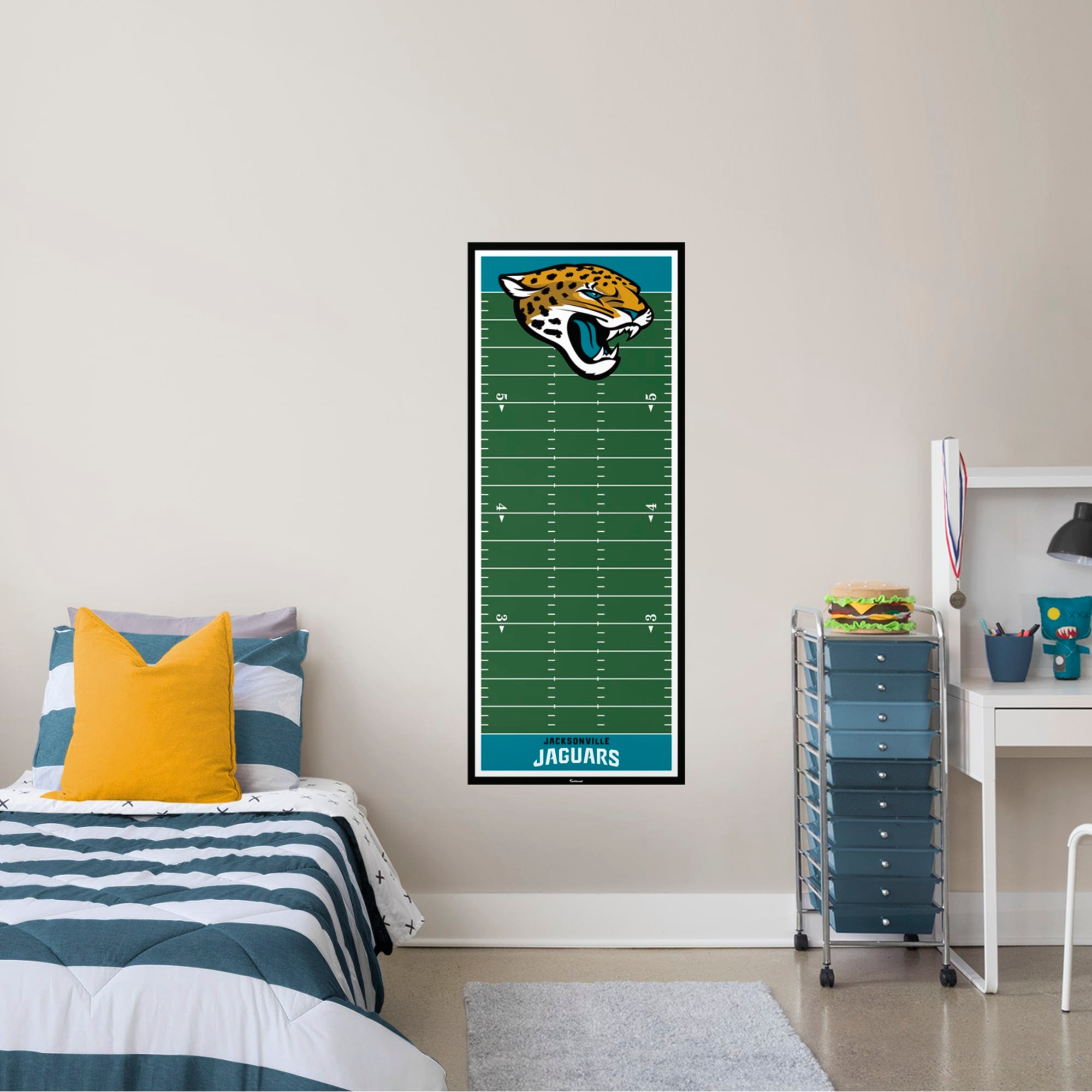 Jacksonville Jaguars: Growth Chart - Officially Licensed NFL Removable Wall Graphic 24.0"W x 59.0"H by Fathead | Vinyl