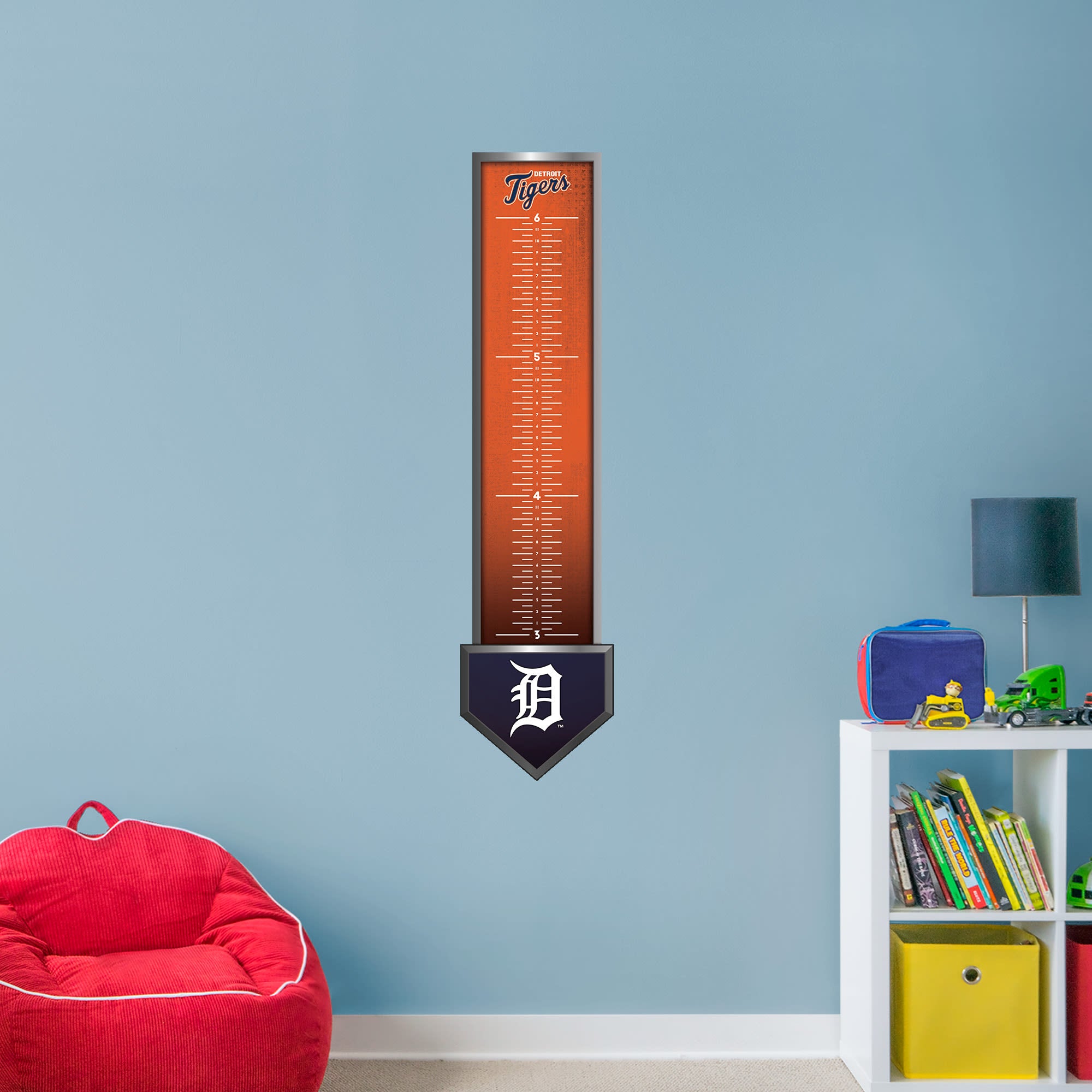Detroit Tigers: Growth Chart - Officially Licensed MLB Removable Wall Graphic 13.0"W x 54.0"H by Fathead | Vinyl