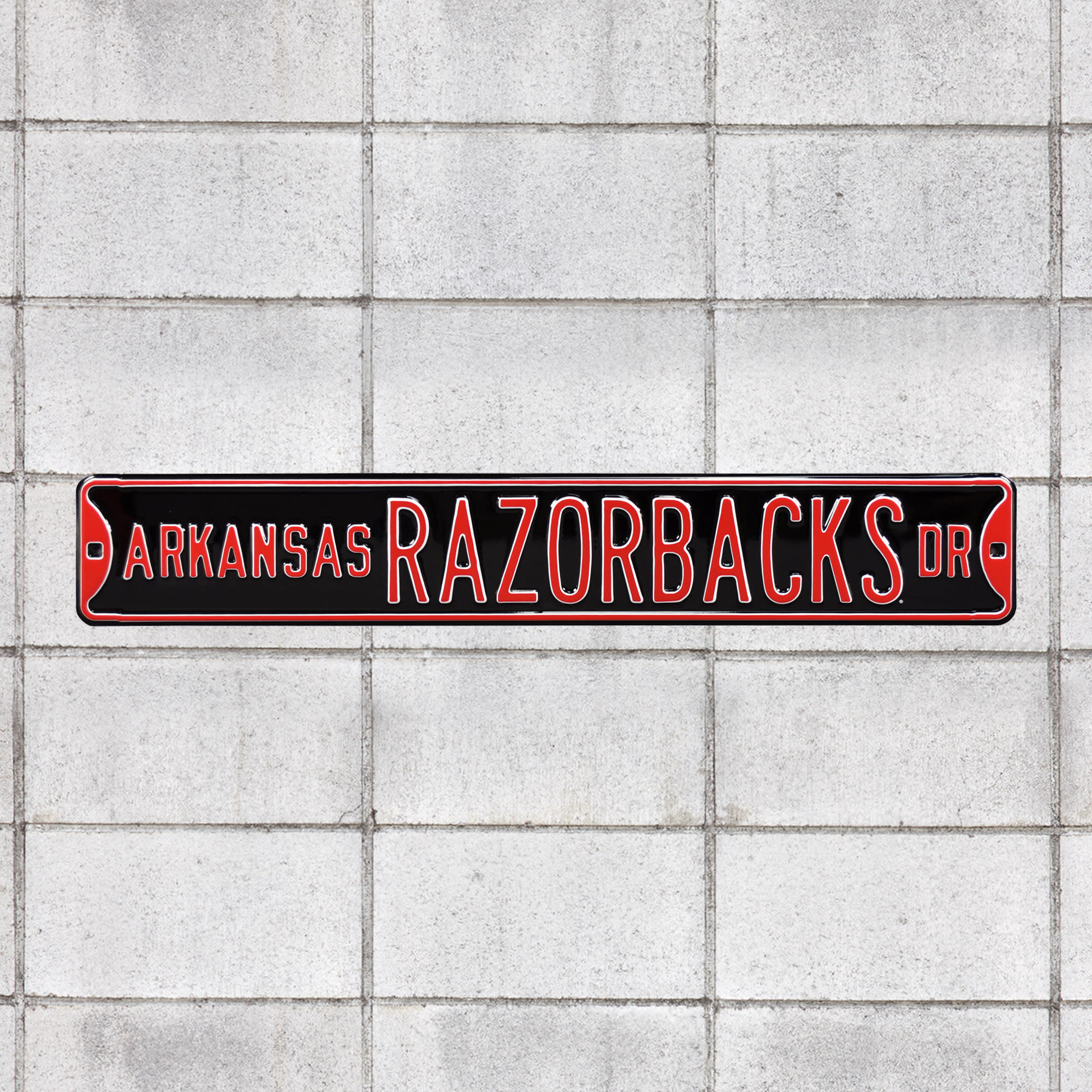 Arkansas Razorbacks: Razonback Drive - Officially Licensed Metal Street Sign 36.0"W x 6.0"H by Fathead | 100% Steel