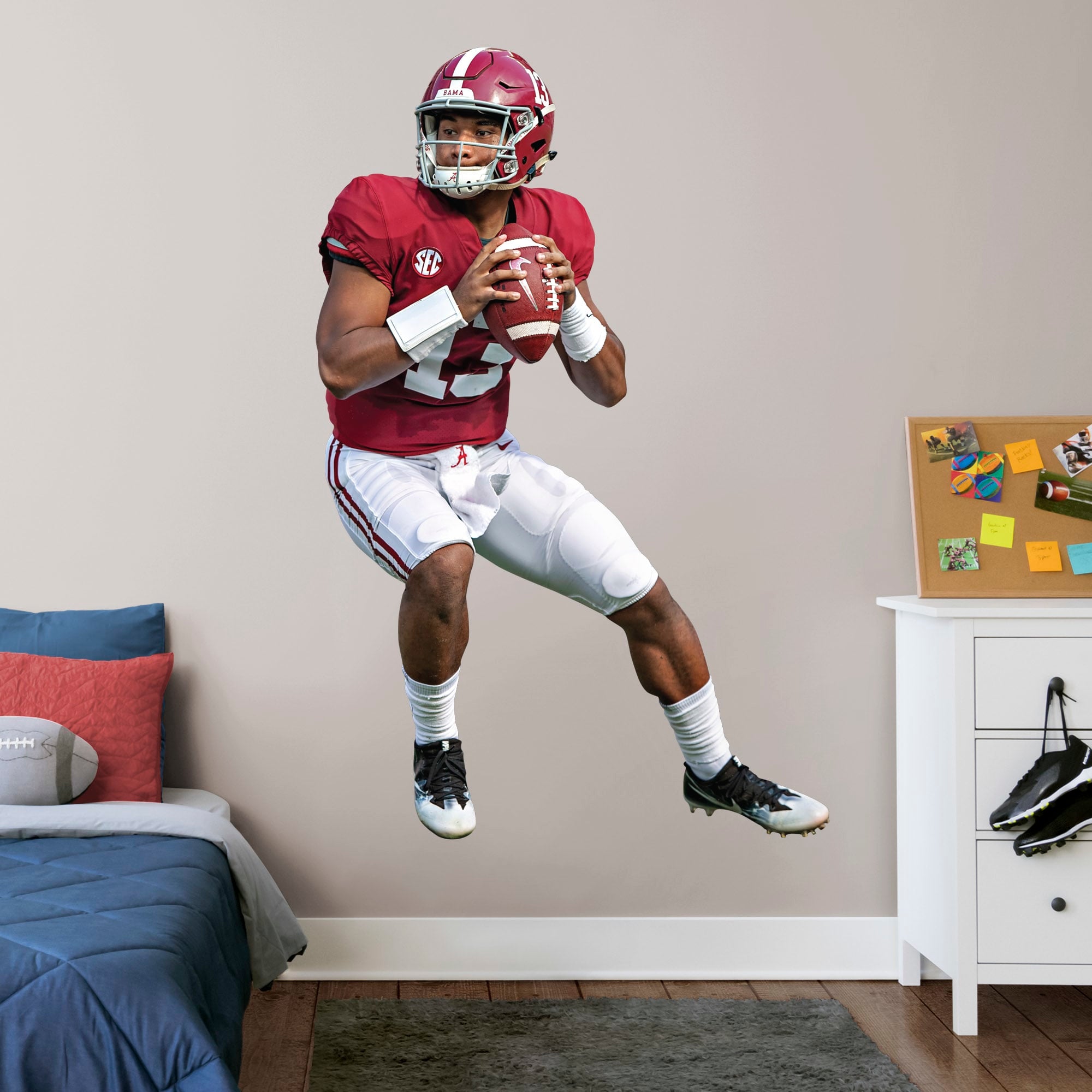 Tua Tagovailoa for Alabama Crimson Tide: Alabama - Officially Licensed Removable Wall Decal Life-Size Athlete + 2 Decals (50"W x