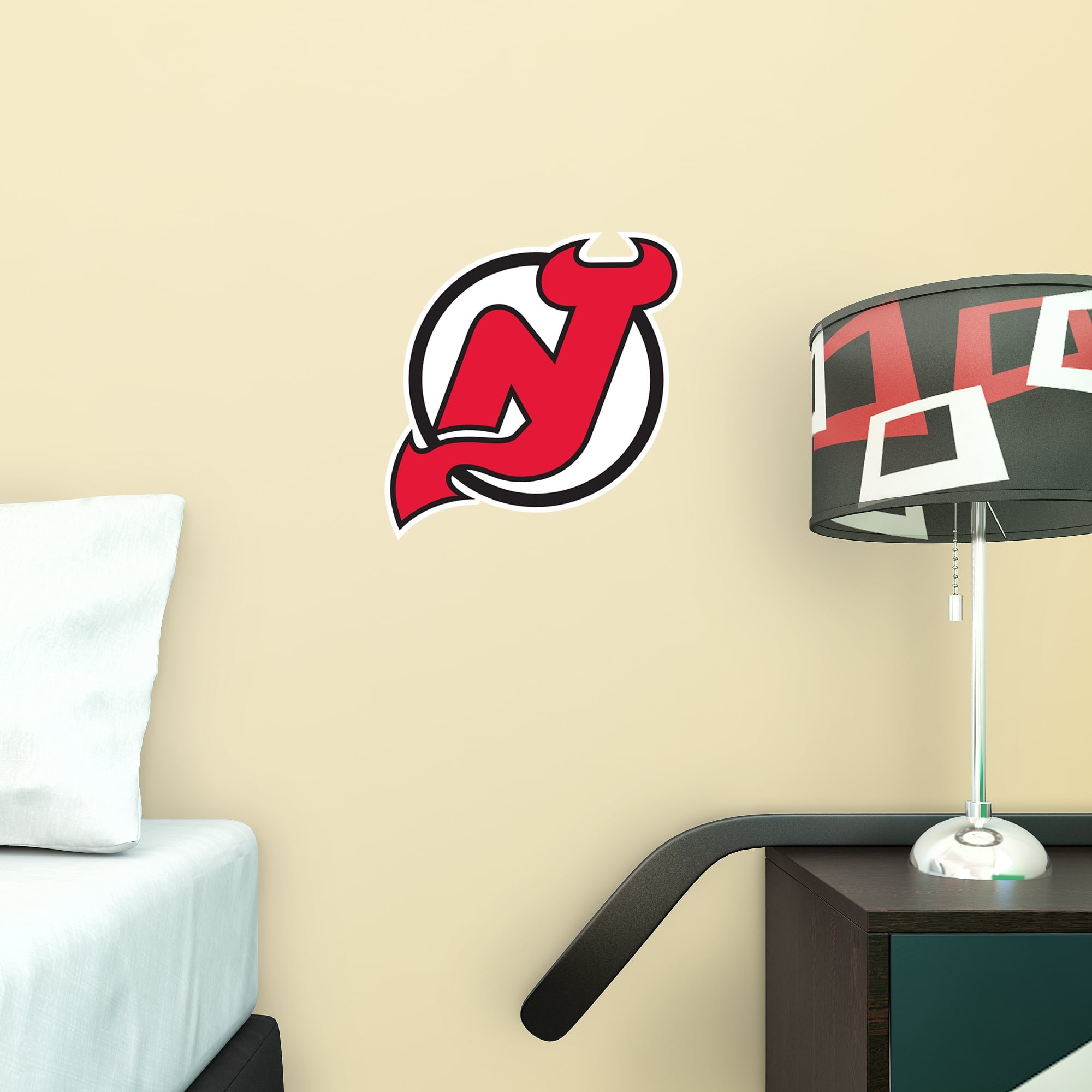 New Jersey Devils: Logo - Officially Licensed NHL Removable Wall Decal Large by Fathead | Vinyl