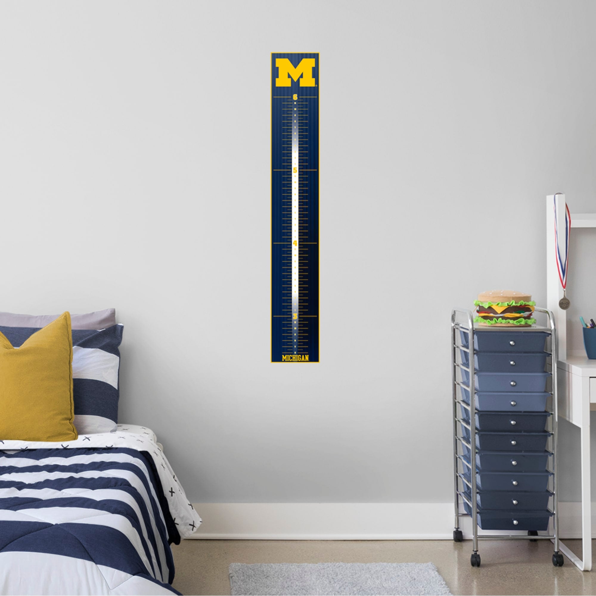 Michigan Wolverines: Logo Growth Chart - Officially Licensed Removable Wall Decal 8.0"W x 51.0"H by Fathead | Vinyl