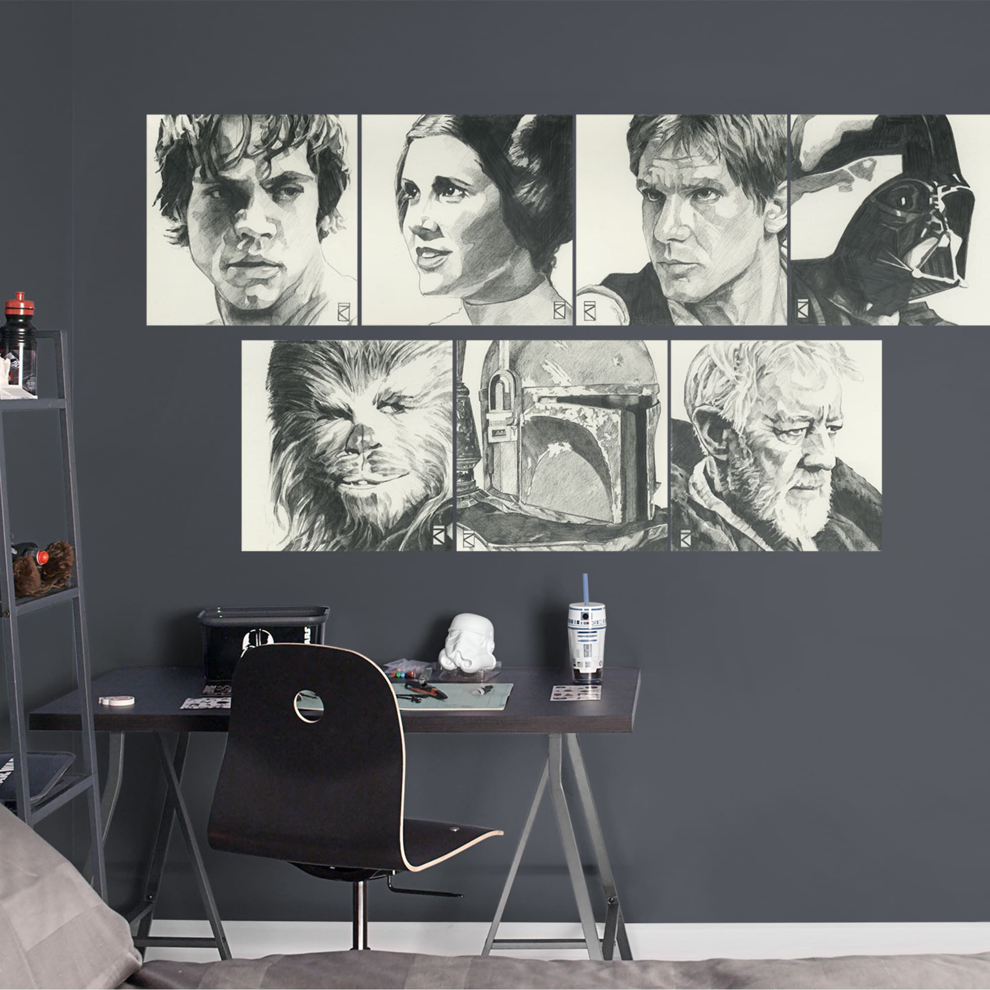 Star Wars: Sketches Collection - Officially Licensed Removable Wall Decals 79.0"W x 52.0"H by Fathead | Vinyl