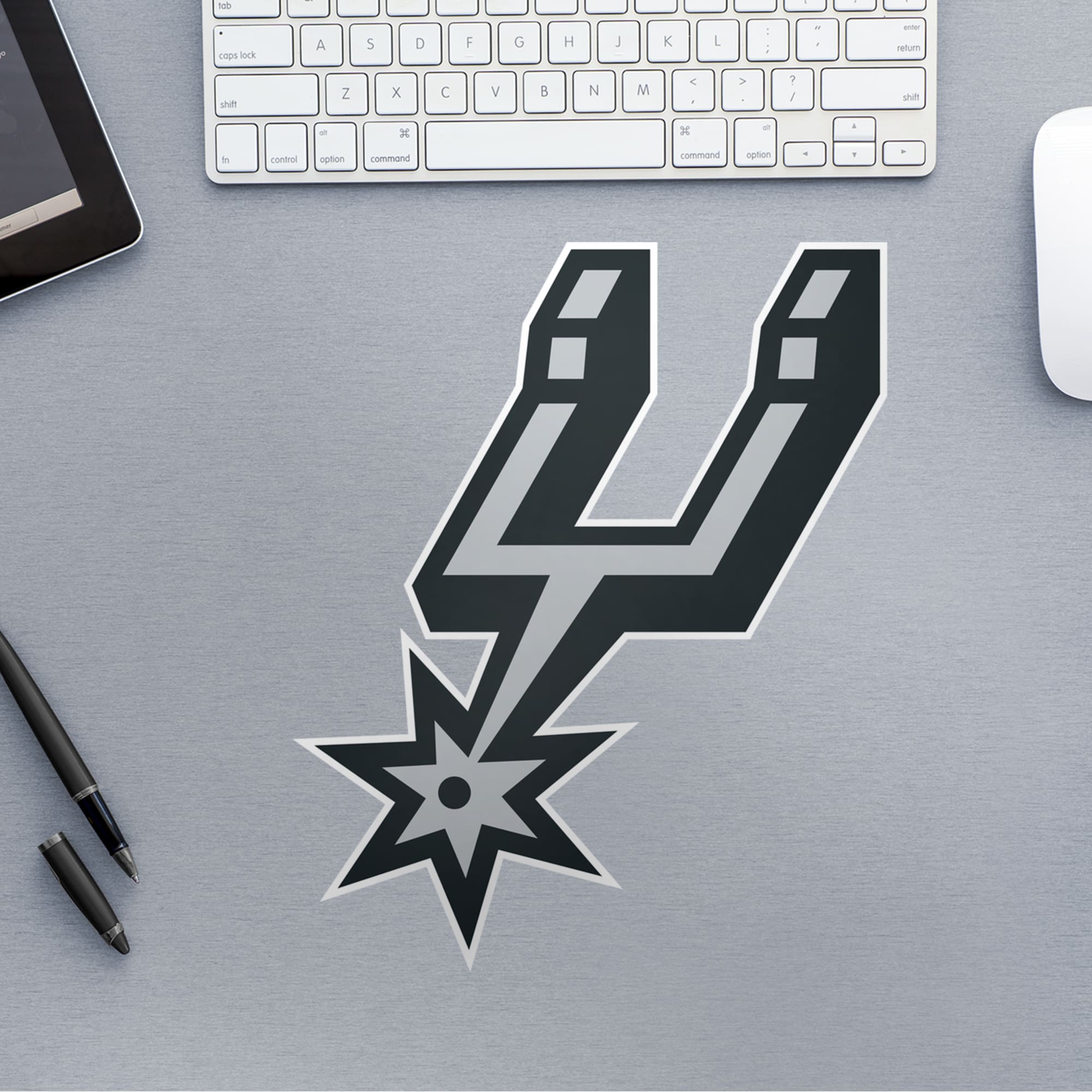 San Antonio Spurs: Logo - Officially Licensed NBA Removable Wall Decal Large by Fathead | Vinyl