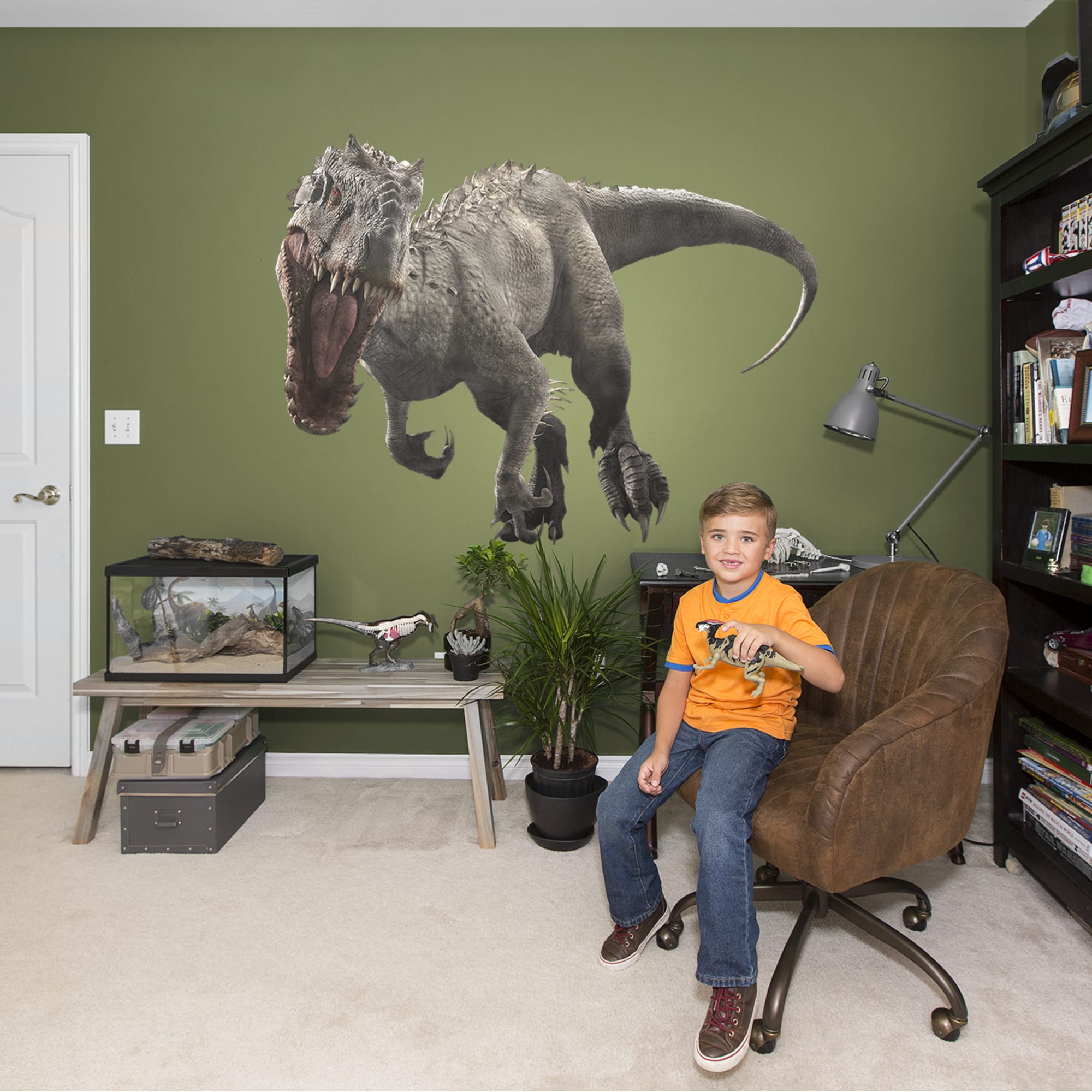 Indominus Rex: Jurassic World - Officially Licensed Removable Wall Decal 73.0"W x 55.0"H by Fathead | Vinyl