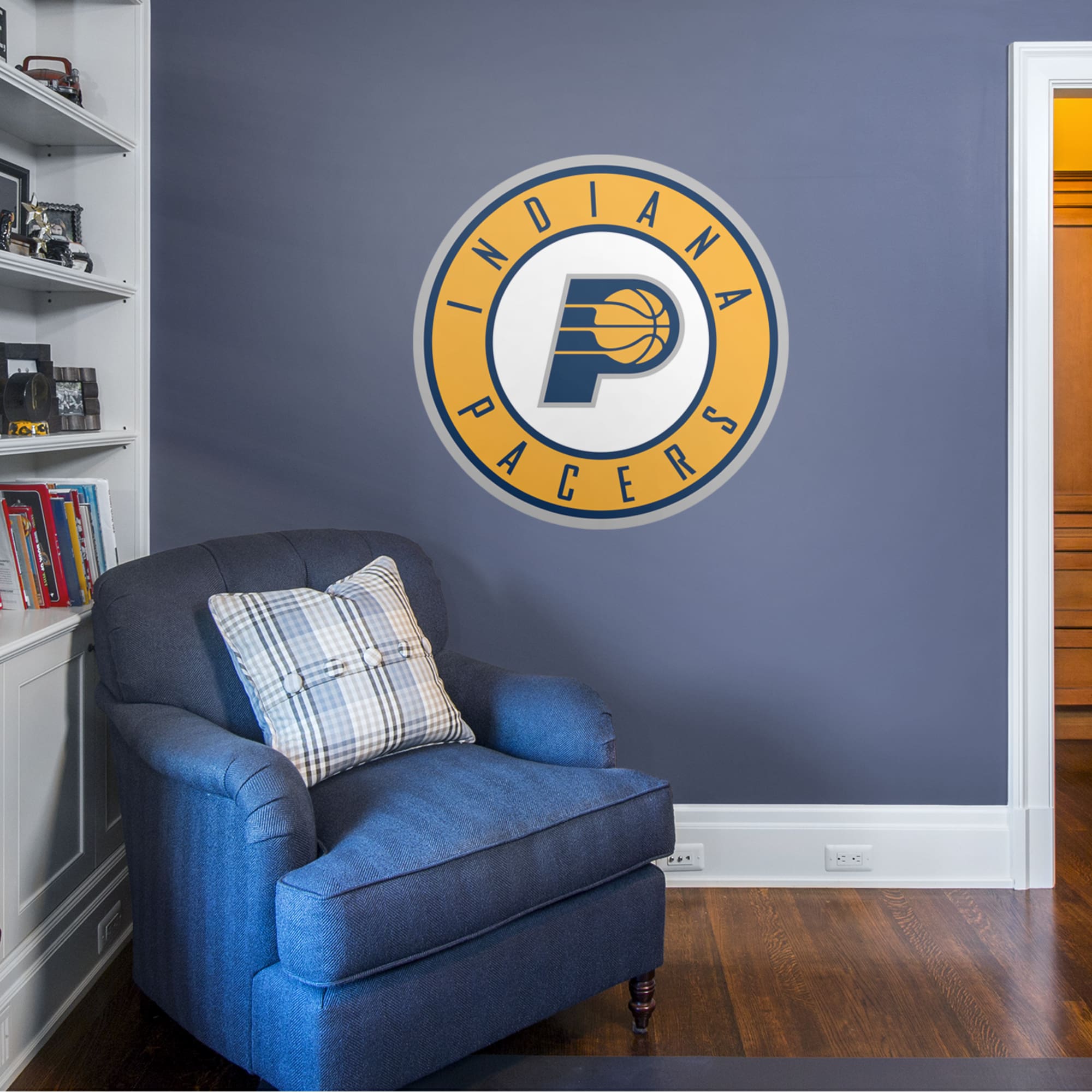 Indiana Pacers: Alternate Logo - Officially Licensed NBA Removable Wall Decal 38.0"W x 38.0"H by Fathead | Vinyl
