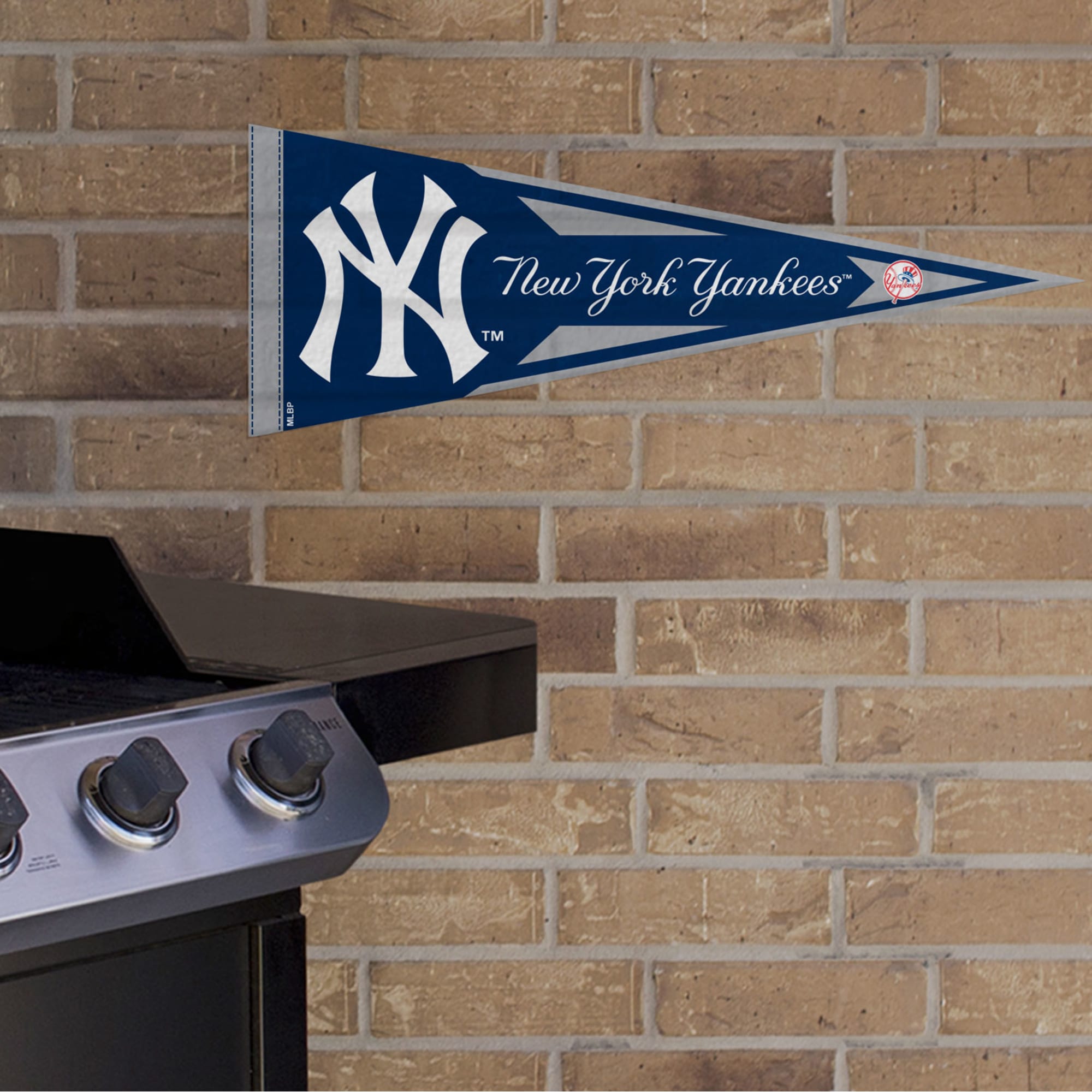 New York Yankees: Pennant - Officially Licensed MLB Outdoor Graphic 24.0"W x 9.0"H by Fathead | Wood/Aluminum