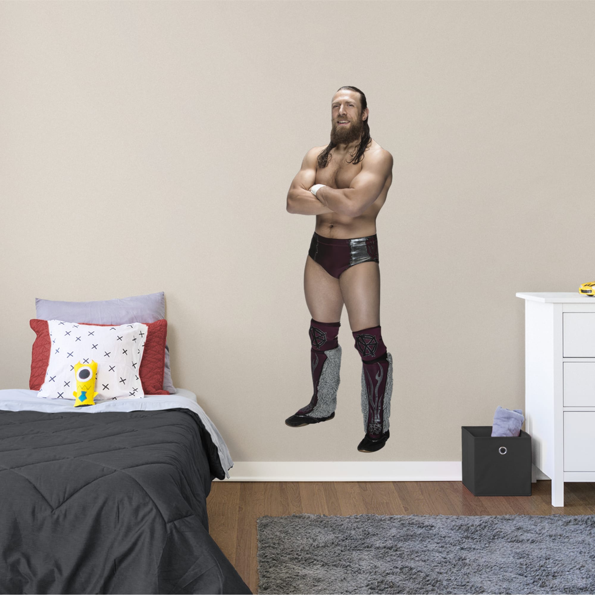 Daniel Bryan for WWE - Officially Licensed Removable Wall Decal Life-Size Superstar (22"W x 74"H) by Fathead | Vinyl