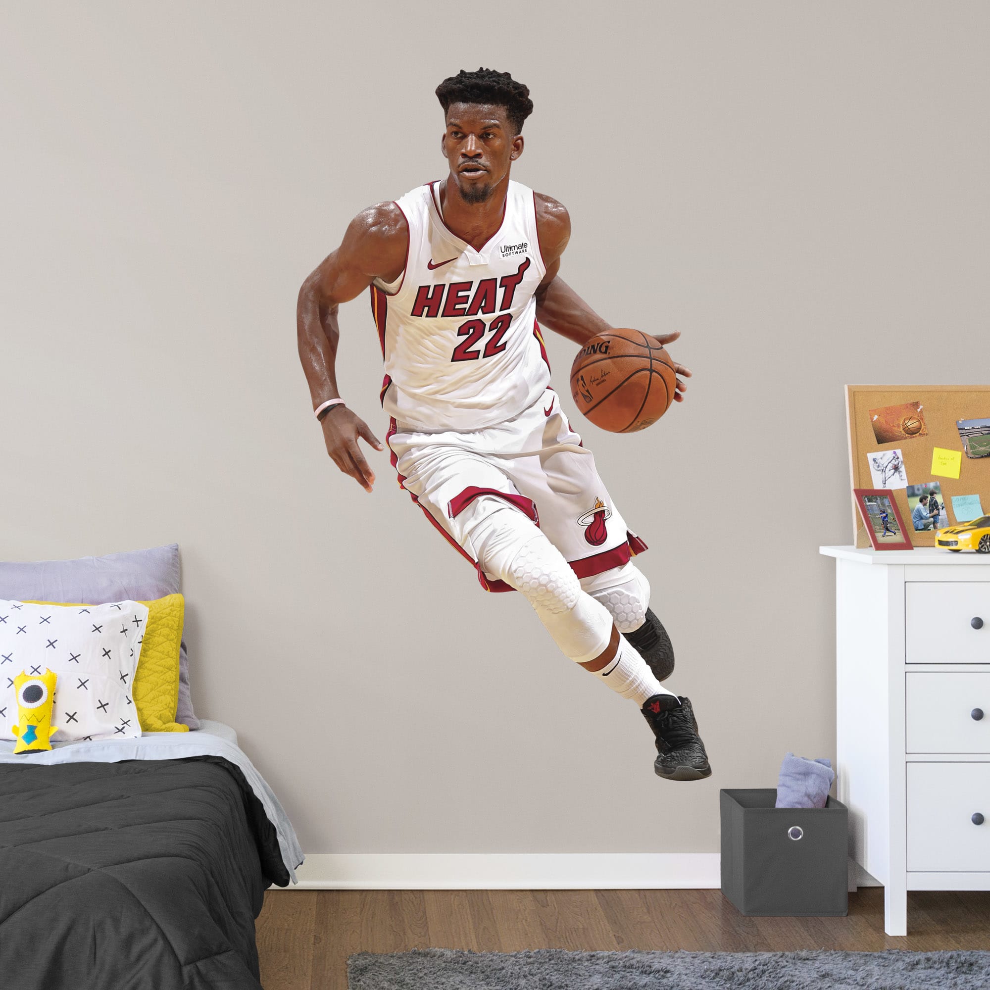 Jimmy Butler for Miami Heat - Officially Licensed NBA Removable Wall Decal Life-Size Athlete + 2 Decals (45"W x 77"H) by Fathead