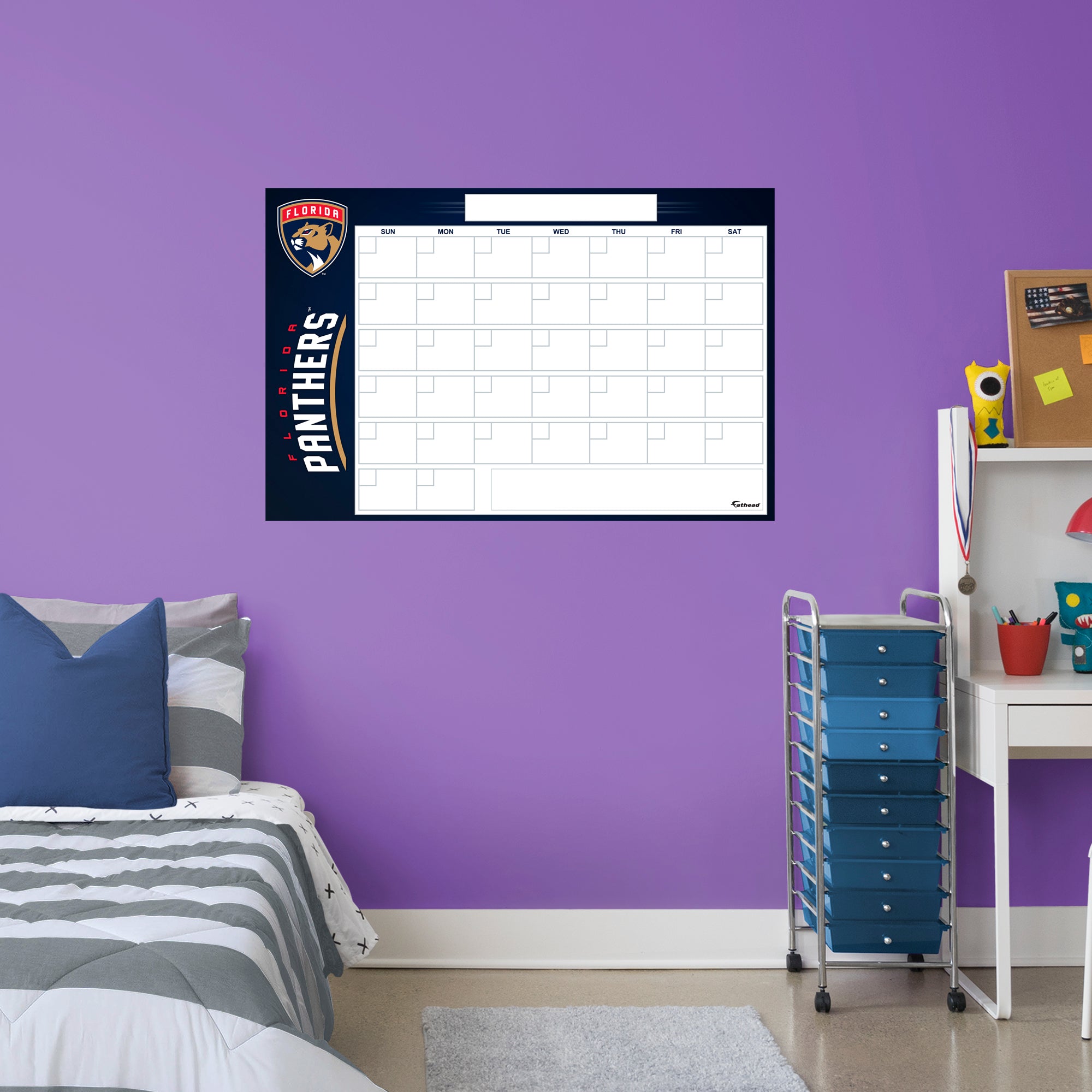 Florida Panthers Dry Erase Calendar - Officially Licensed NHL Removable Wall Decal Giant Decal (57"W x 34"H) by Fathead | Vinyl