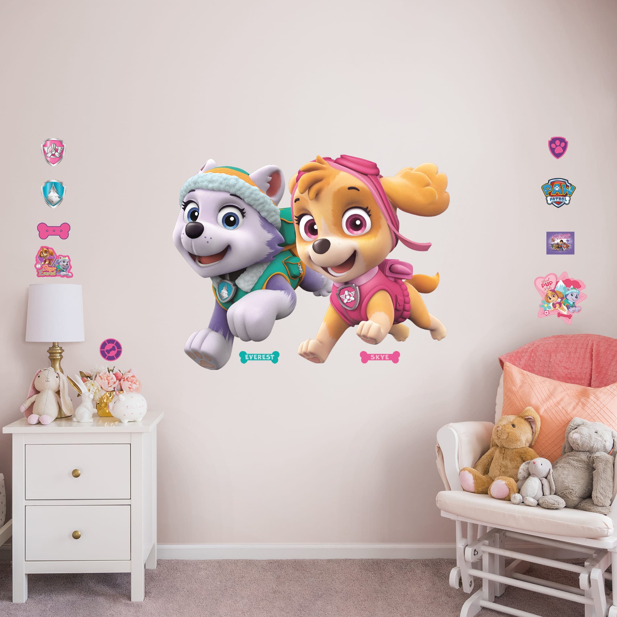 PAW Patrol: Girl Pups - Officially Licensed Removable Wall Decal Giant Character + 13 Licensed Decals (48"W x 37"H) by Fathead |