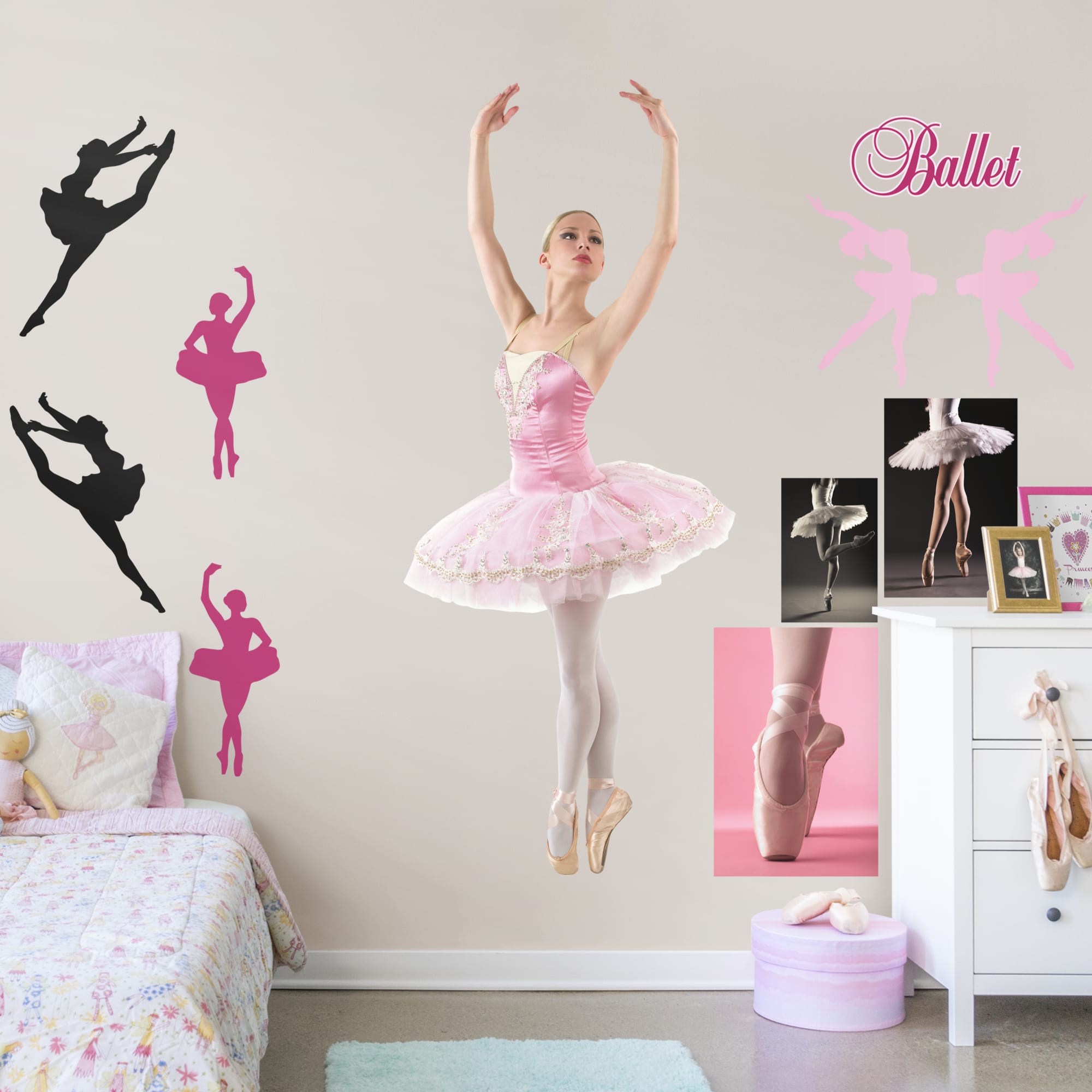 Ballet: Ballerina - Removable Vinyl Decal Life-Size Character + 12 Decals (33"W x 78"H) by Fathead