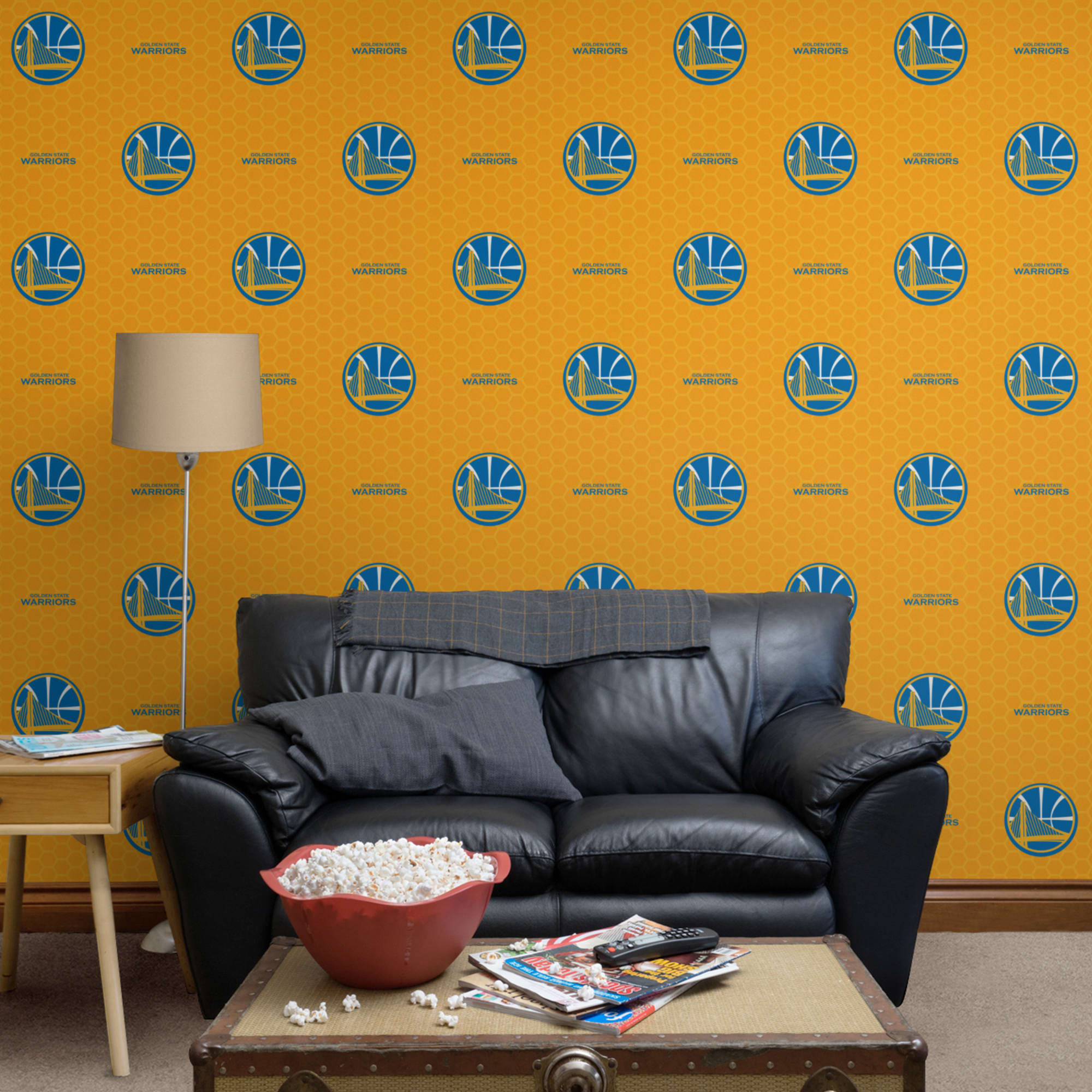Golden State Warriors: Logo Pattern - Officially Licensed Removable Wallpaper 12" x 12" Sample by Fathead