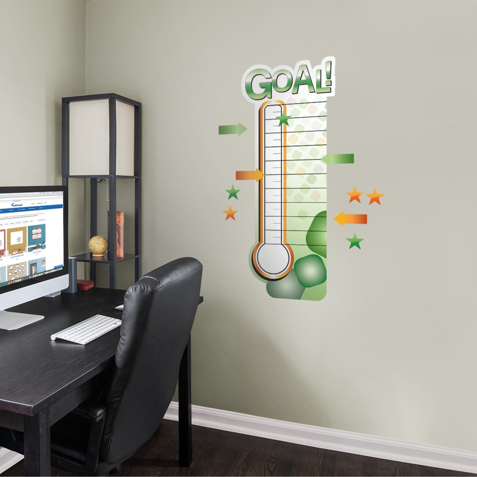 Fundraising Thermometer - Removable Dry Erase Vinyl Decal 16.0"W x 41.0"H by Fathead