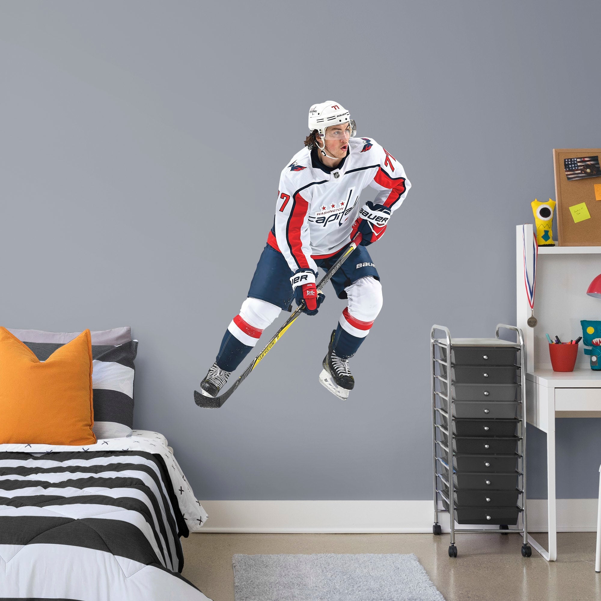 T.J. Oshie for Washington Capitals - Officially Licensed NHL Removable Wall Decal Giant Athlete + 2 Decals (35"W x 50"H) by Fath