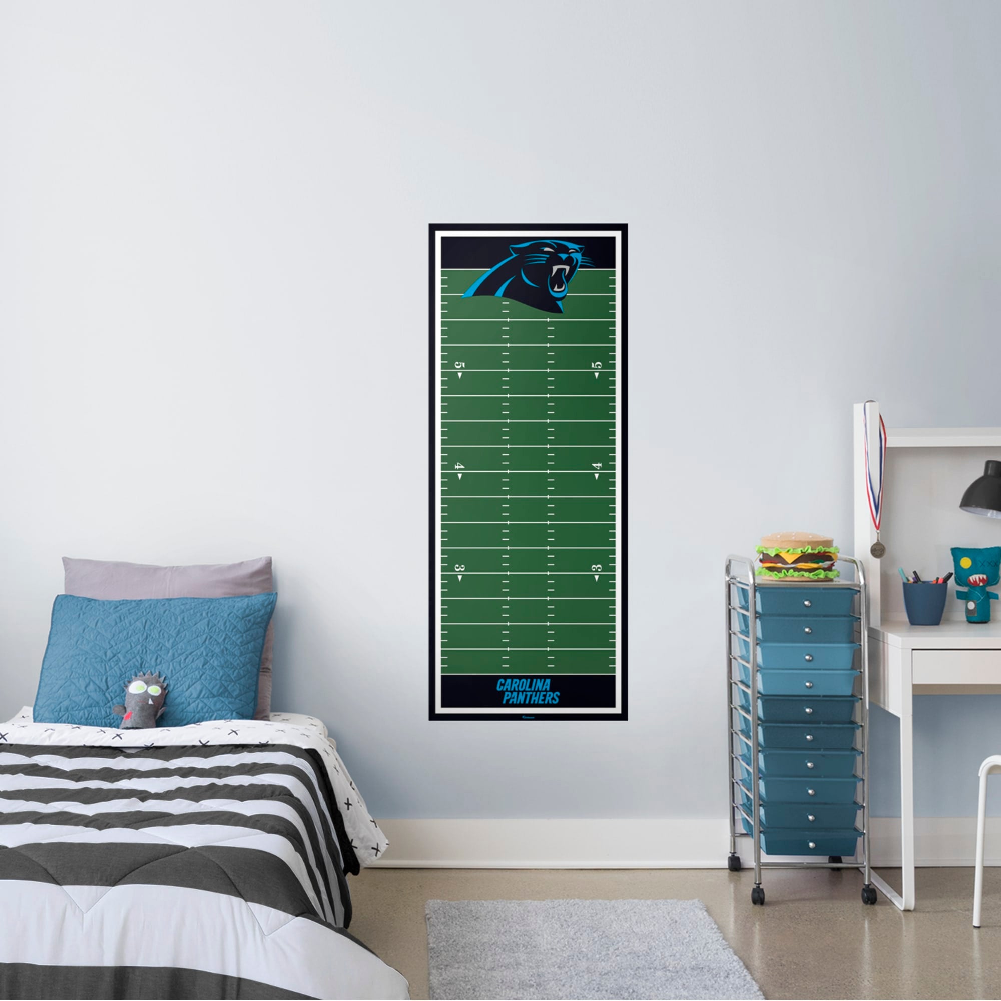 Carolina Panthers: Growth Chart - Officially Licensed NFL Removable Wall Graphic 24.0"W x 59.0"H by Fathead | Vinyl