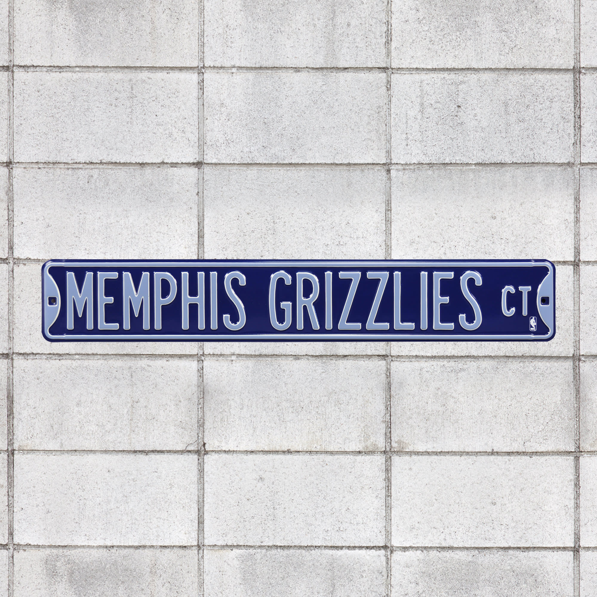 Memphis Grizzlies: Court - Officially Licensed NBA Metal Street Sign 36.0"W x 6.0"H by Fathead | 100% Steel