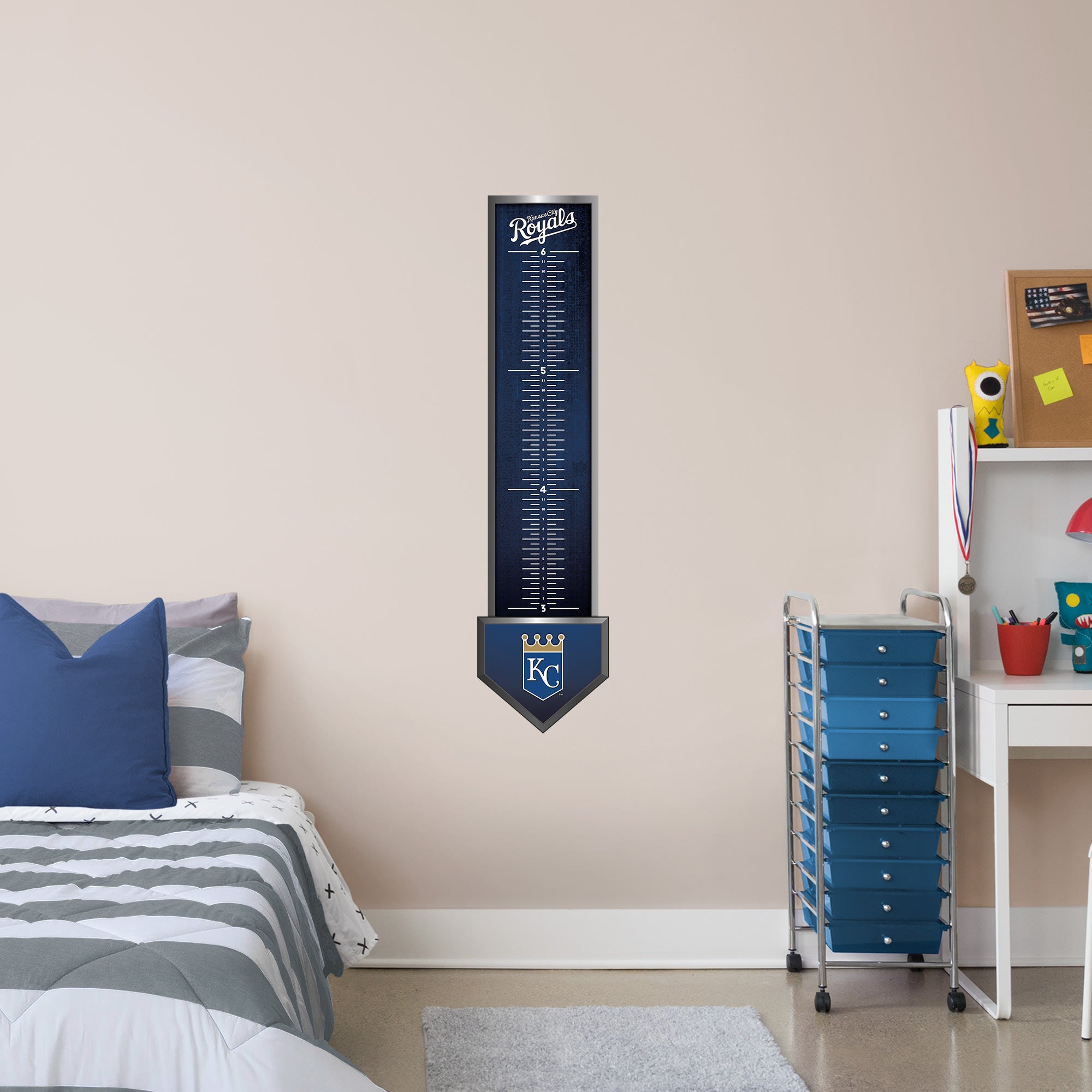 Kansas City Royals: Growth Chart - Officially Licensed MLB Removable Wall Graphic 13.0"W x 54.0"H by Fathead | Vinyl
