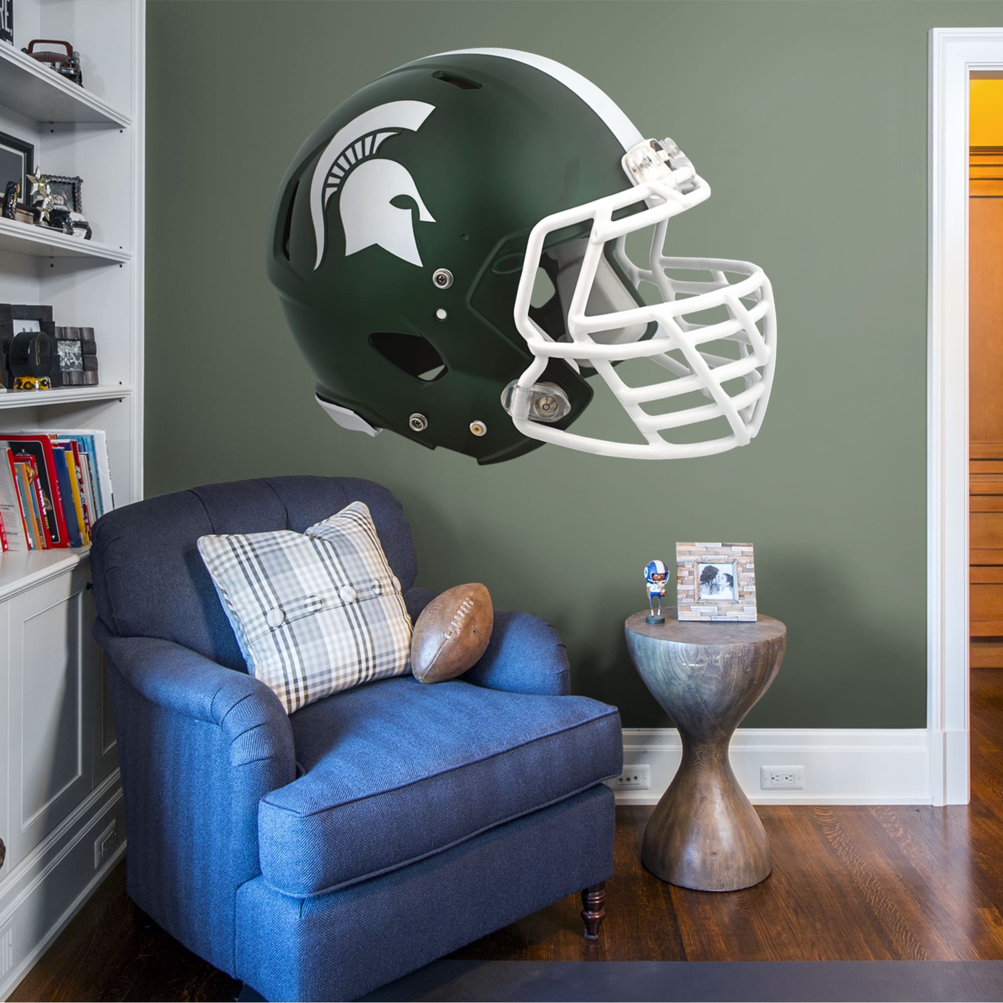 Michigan State Spartans: Helmet - Officially Licensed Removable Wall Decal 55.0"W x 45.0"H by Fathead | Vinyl