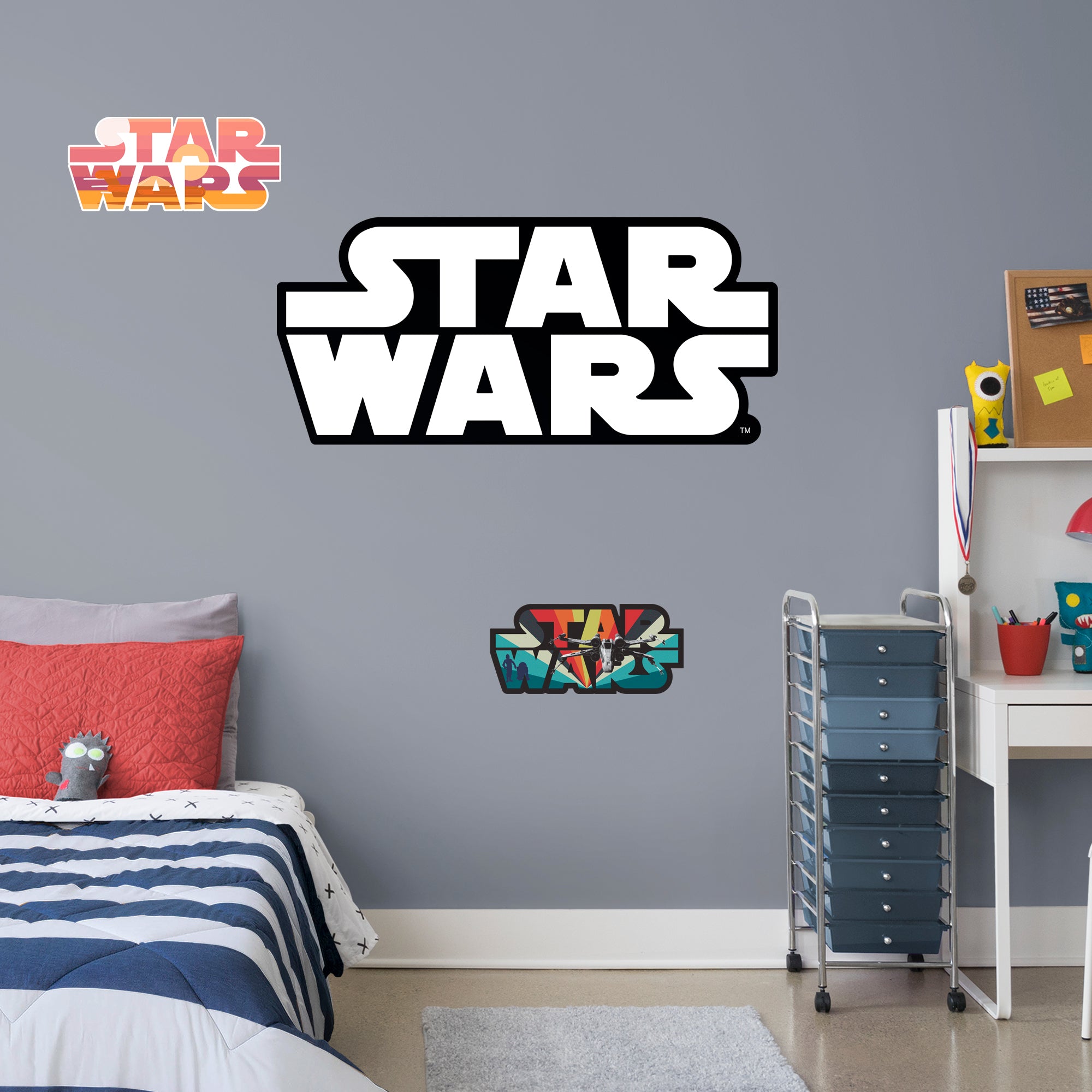 Primary Logo - Officially Licensed Star Wars Removable Wall Decal Giant Logo (51"W x 23"H) by Fathead | Vinyl