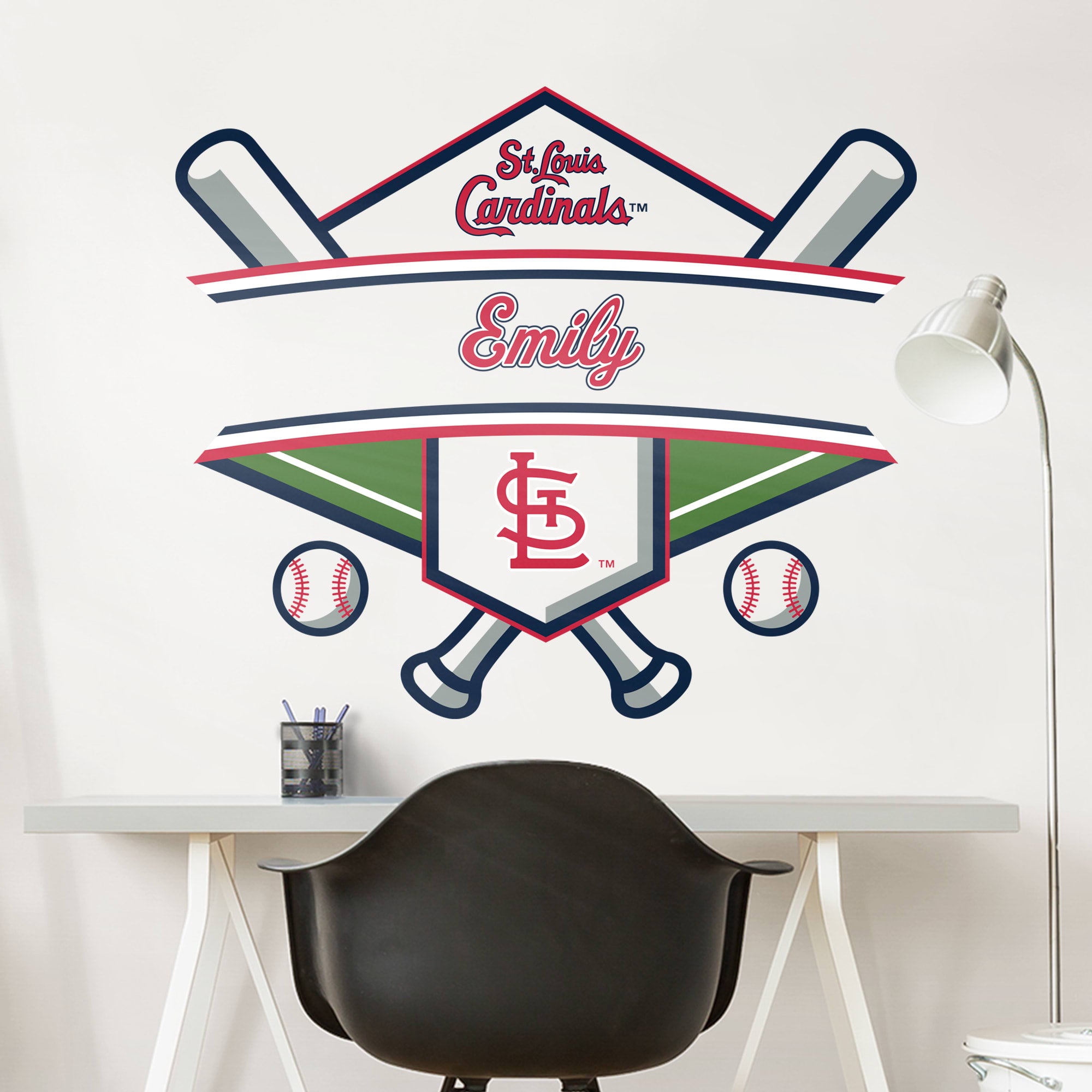 St. Louis Cardinals: Personalized Name - Officially Licensed MLB Transfer Decal 45.0"W x 38.0"H by Fathead | Vinyl