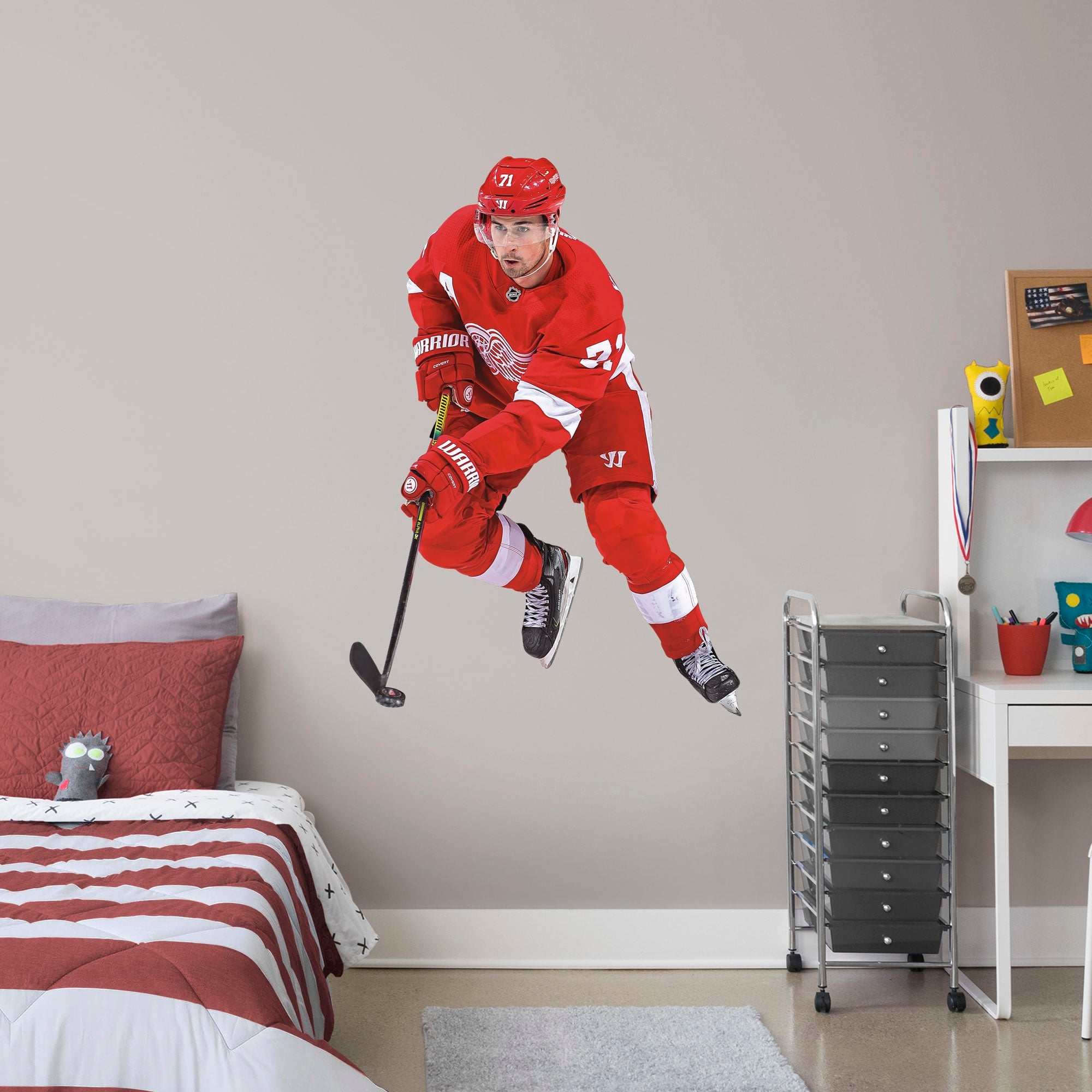 Dylan Larkin for Detroit Red Wings - Officially Licensed NHL Removable Wall Decal Giant Athlete + 2 Decals (35"W x 50"H) by Fath