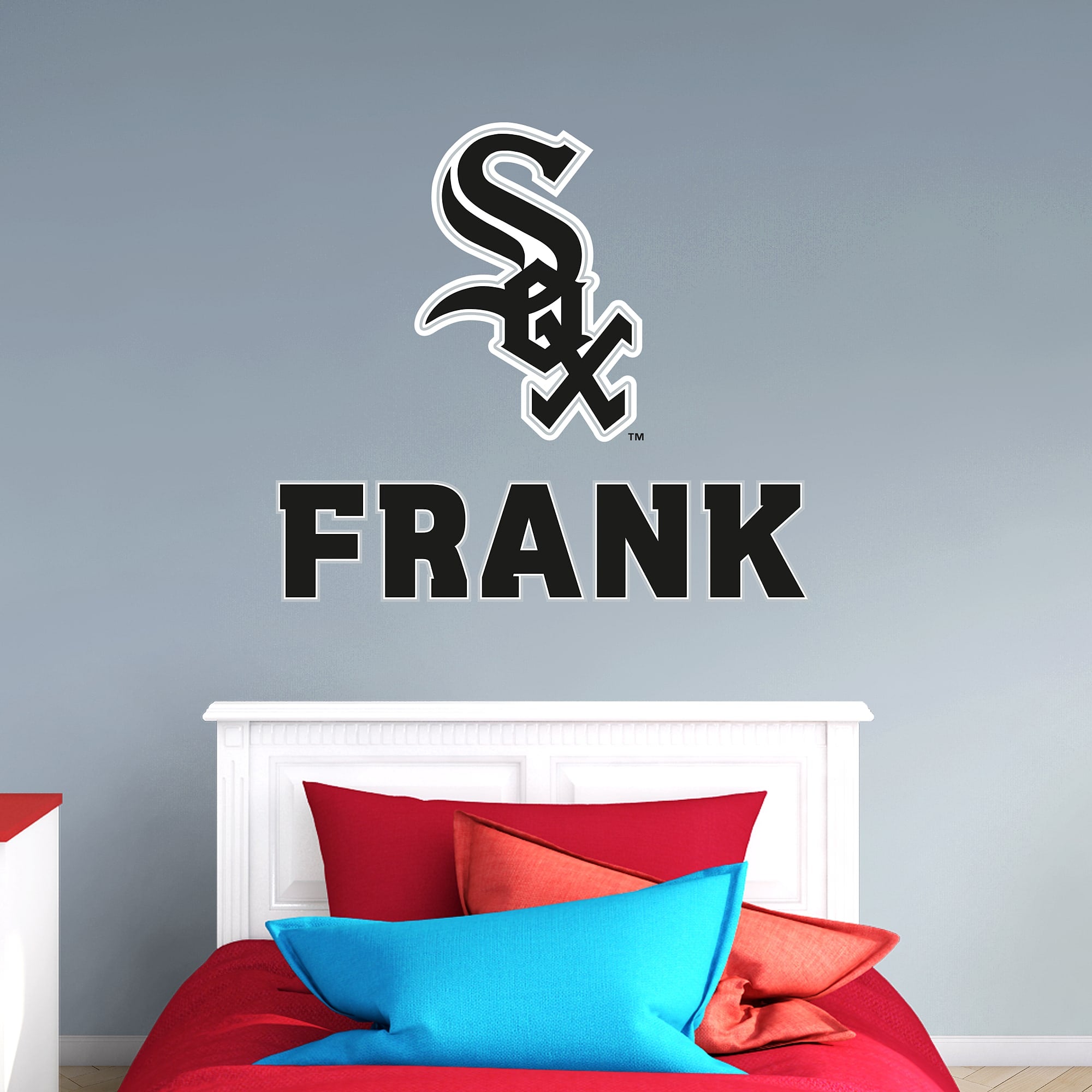 Chicago White Sox: Stacked Personalized Name - Officially Licensed MLB Transfer Decal in Black (52"W x 39.5"H) by Fathead | Viny
