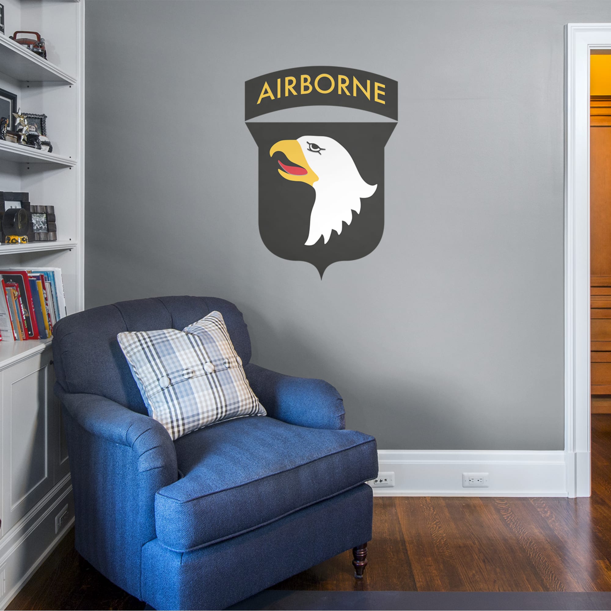 United States Army: 101st Airborne Insignia - Officially Licensed Removable Wall Decal 27.0"W x 38.0"H by Fathead | Vinyl