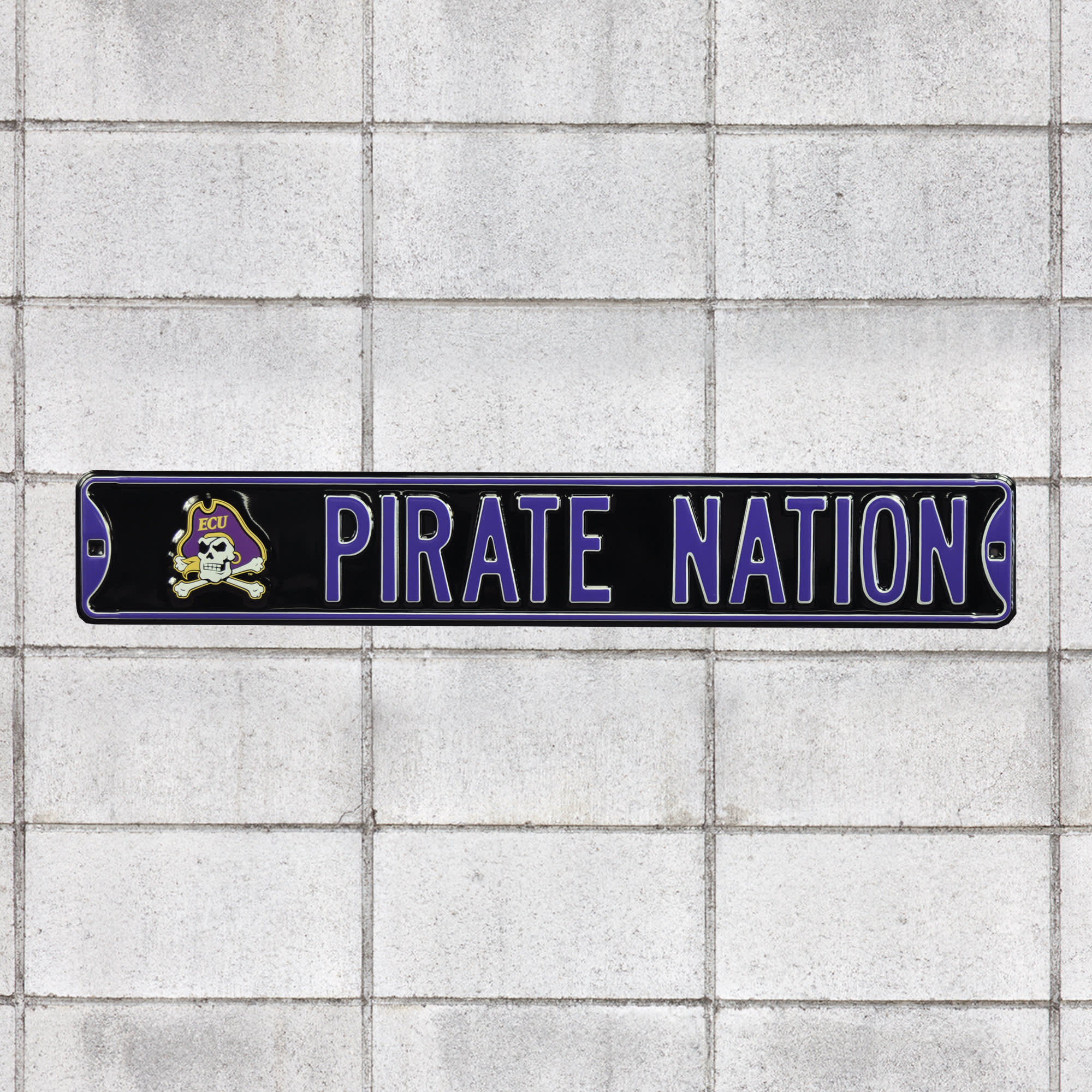 East Carolina Pirates: Pirate Nation - Officially Licensed Metal Street Sign by Fathead | 100% Steel