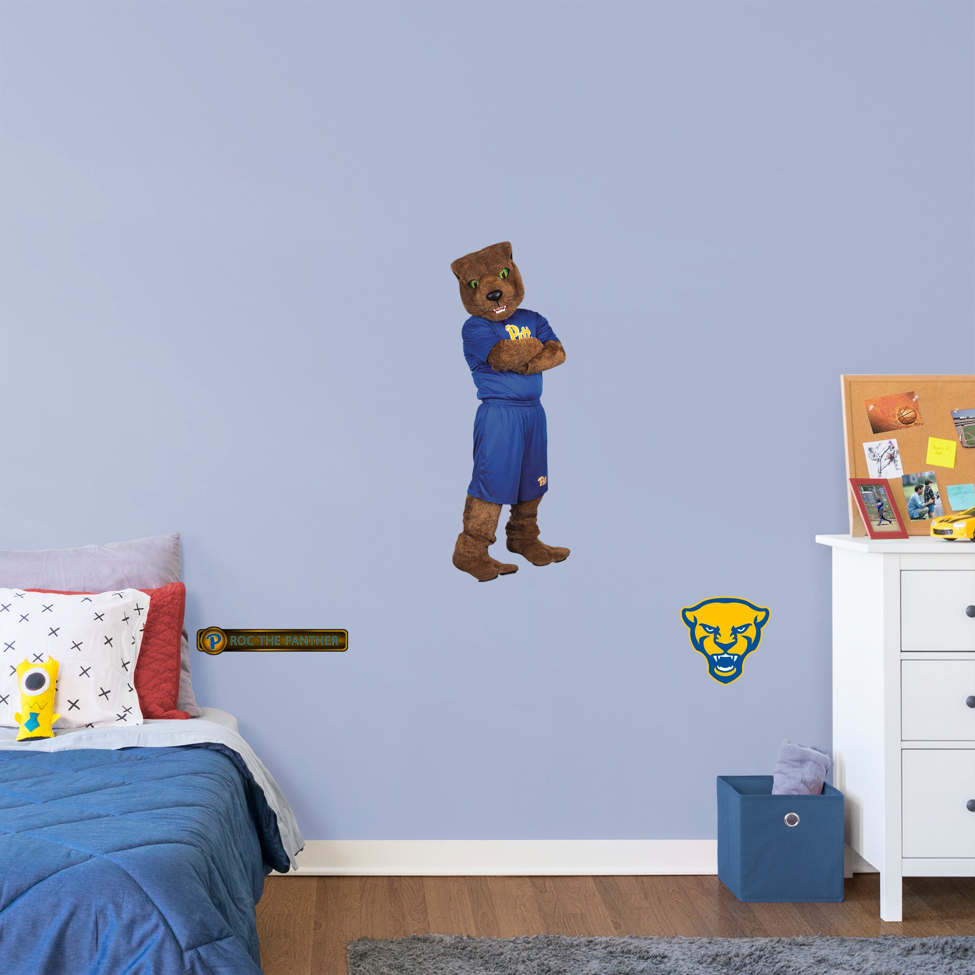 Pittsburgh Panthers: Roc the Panther Mascot - Officially Licensed Removable Wall Decal XL by Fathead | Vinyl