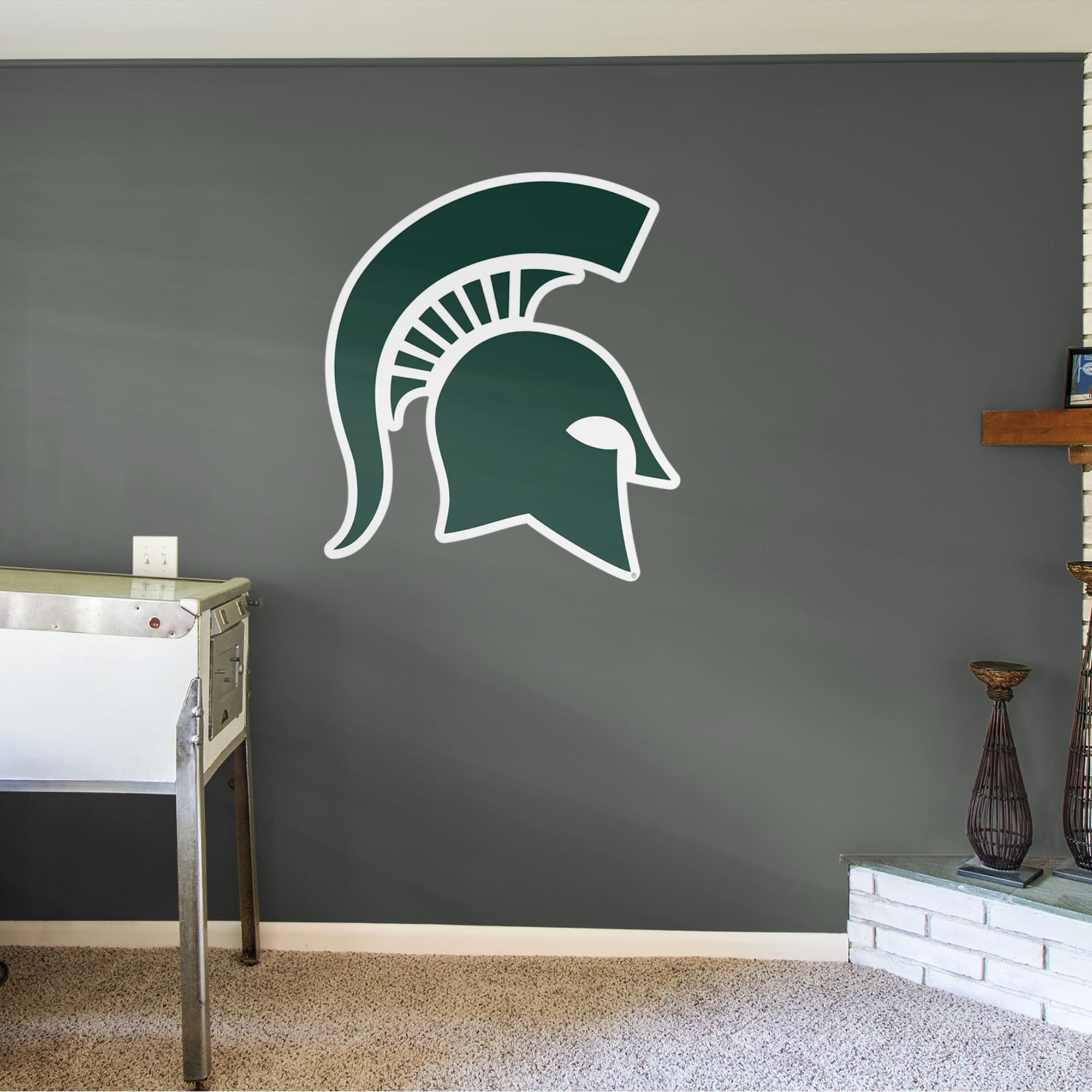 Michigan State Spartans: Logo - Officially Licensed Removable Wall Decal 39.0"W x 44.0"H by Fathead | Vinyl