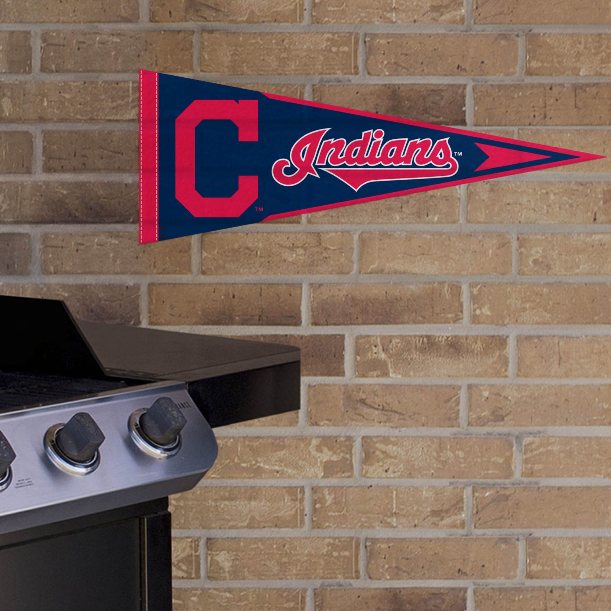 Cleveland Indians: Pennant - Officially Licensed MLB Outdoor Graphic 24.0"W x 9.0"H by Fathead | Wood/Aluminum