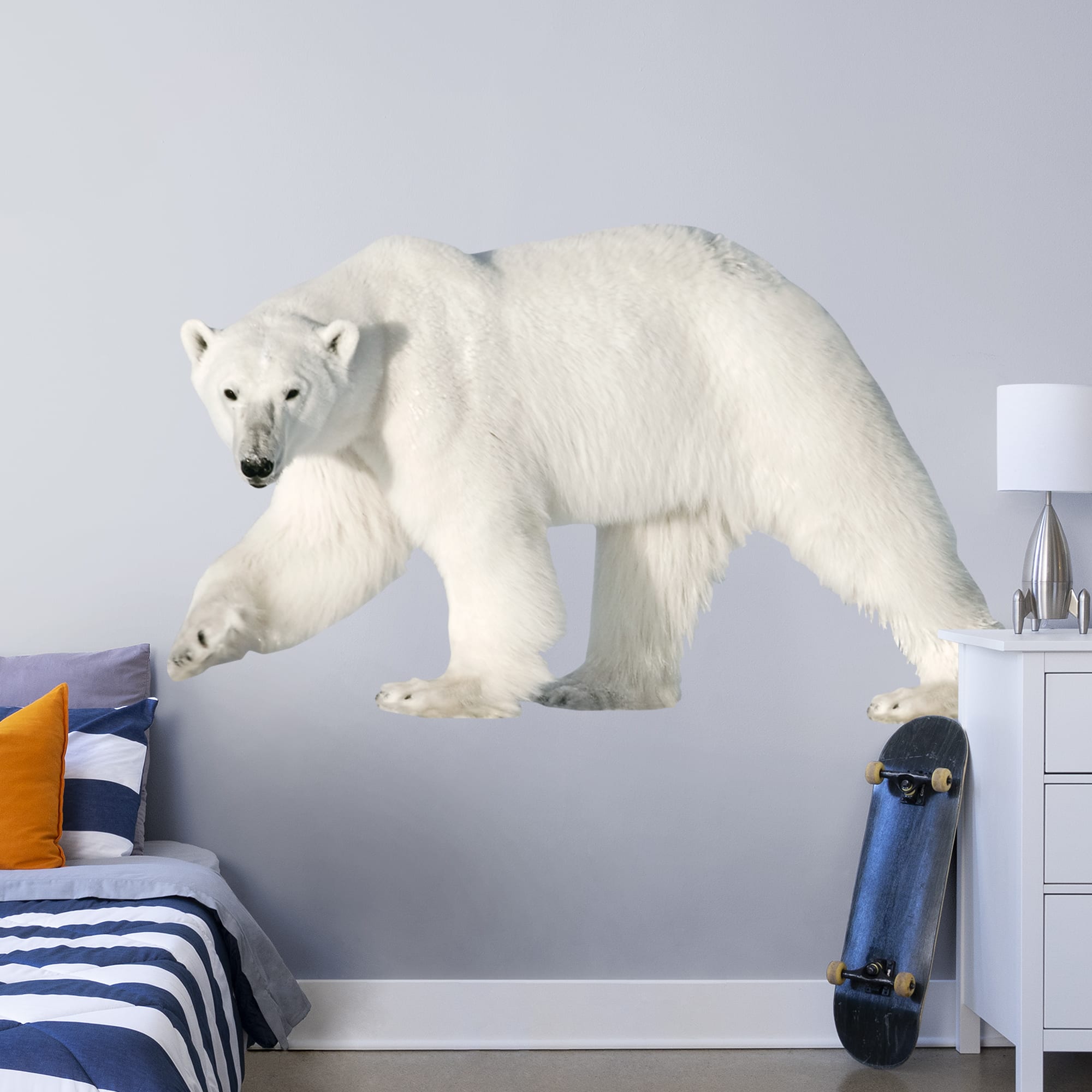 Polar Bear - Removable Vinyl Decal Life-Size Animal + 2 Decals (78"W x 47"H) by Fathead