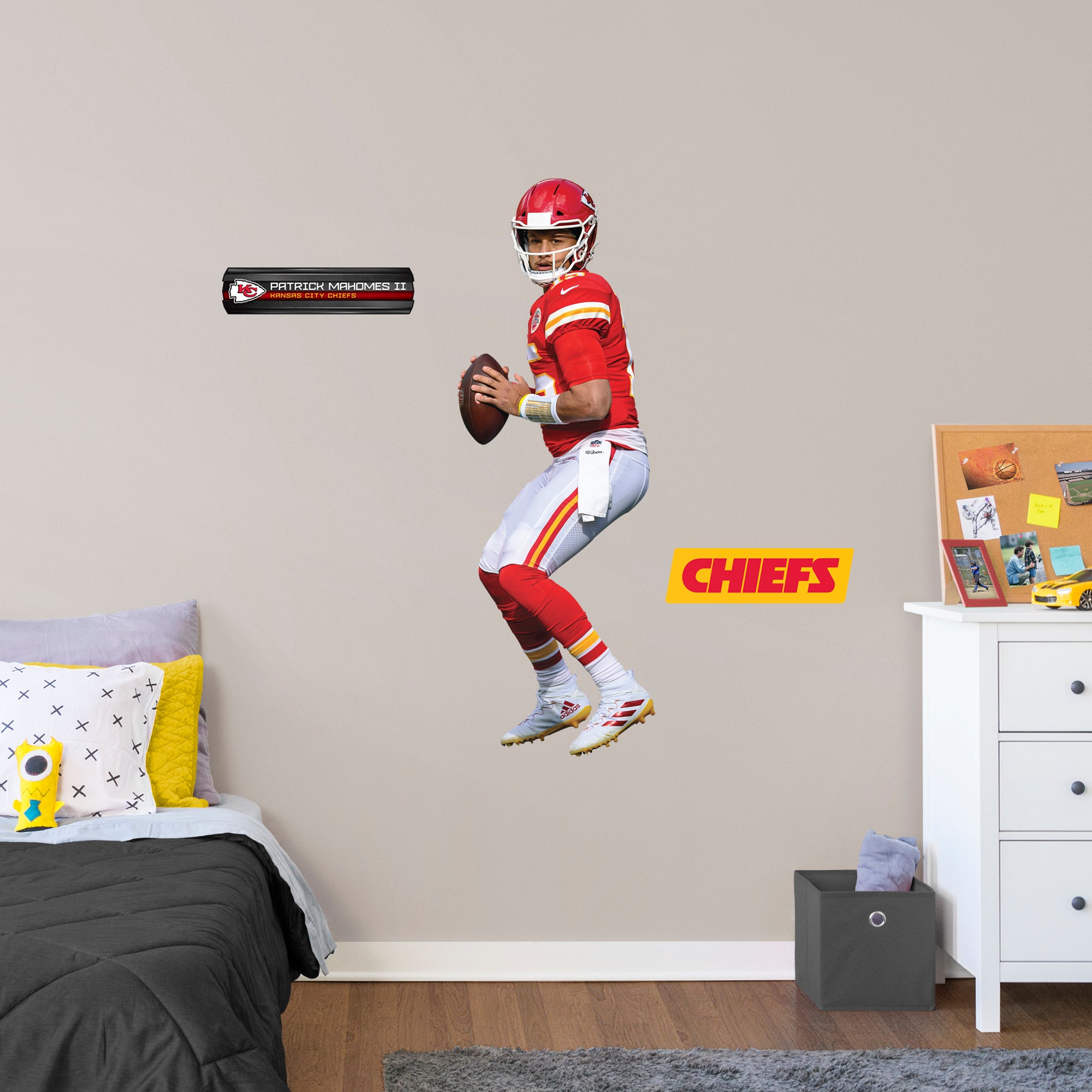 Patrick Mahomes II 2020 Pocket - Officially Licensed NFL Removable Wall Decal Giant Athlete + 2 Decals (17"W x 51"H) by Fathead