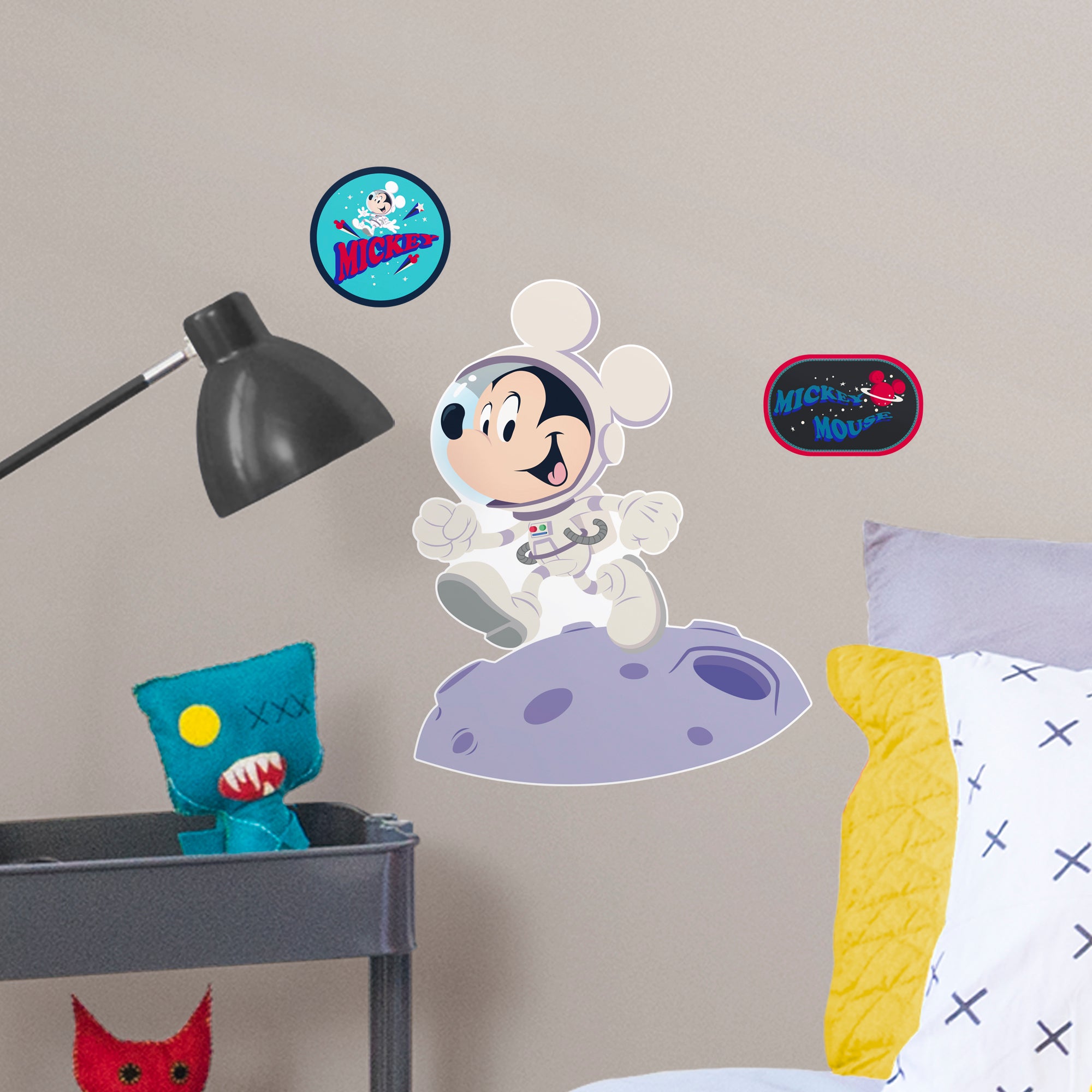 Mickey Mouse on the Moon - Officially Licensed Disney Removable Wall Decal Large by Fathead | Vinyl