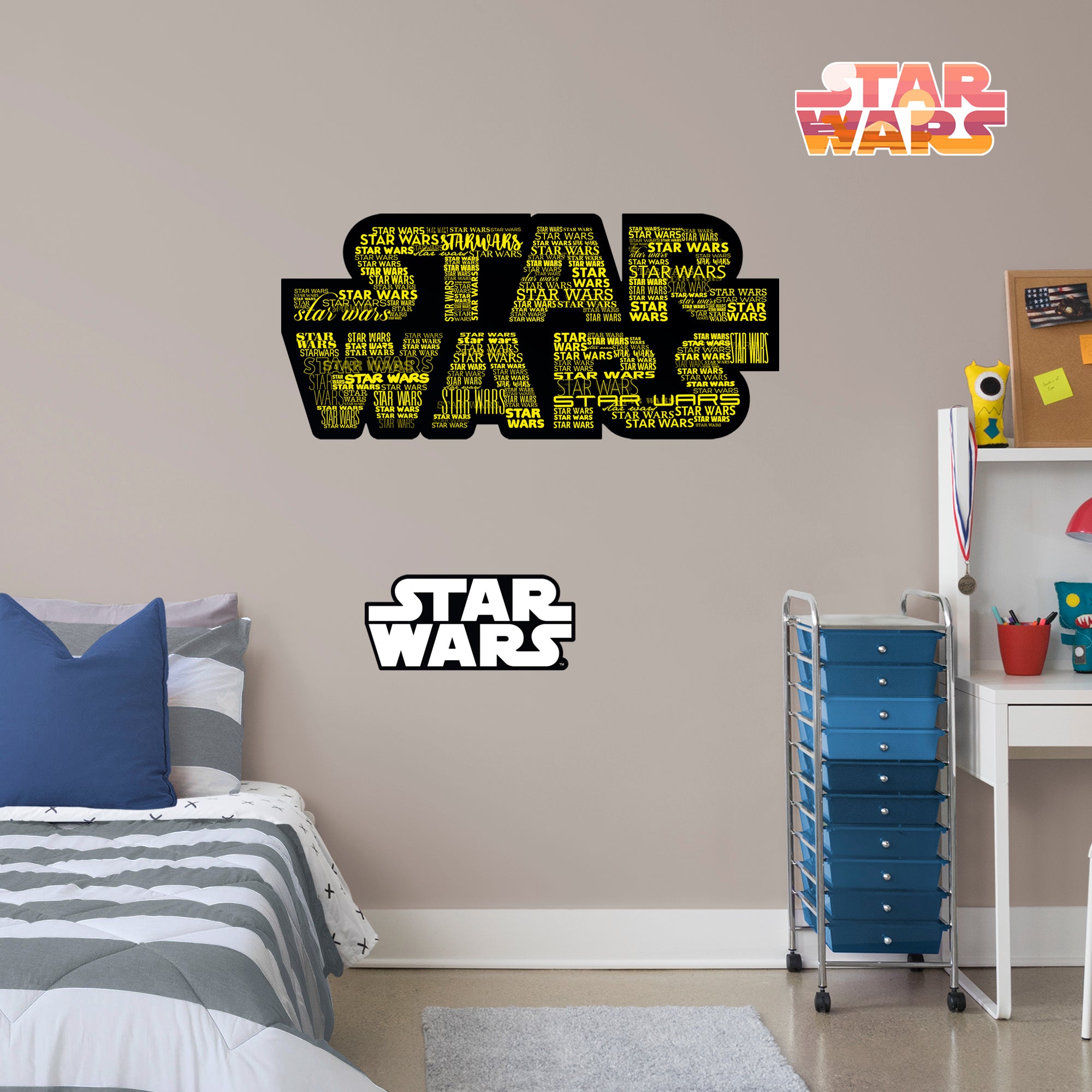 Typography Logo - Officially Licensed Star Wars Removable Wall Decal Giant Logo (51"W x 23"H) by Fathead | Vinyl