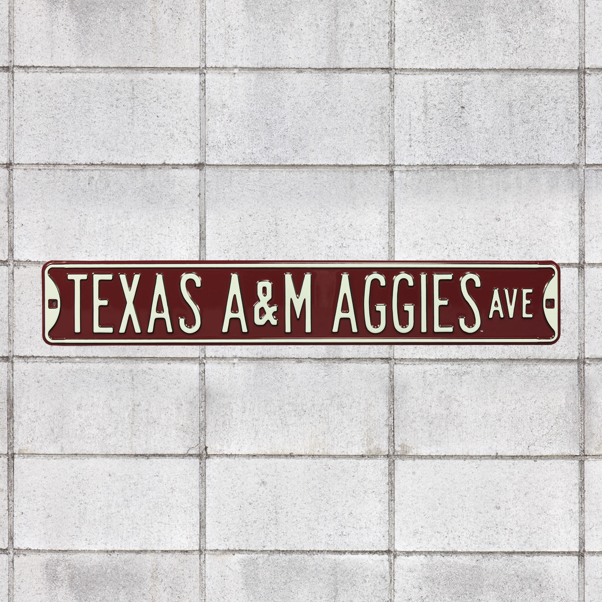 Texas A&M Aggies: Texas A&M Aggies Avenue - Officially Licensed Metal Street Sign 36.0"W x 6.0"H by Fathead | 100% Steel
