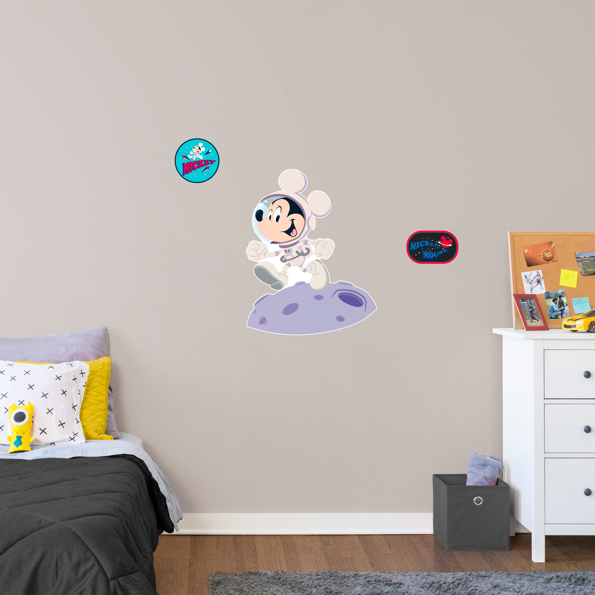 Mickey Mouse on the Moon - Officially Licensed Disney Removable Wall Decal XL by Fathead | Vinyl