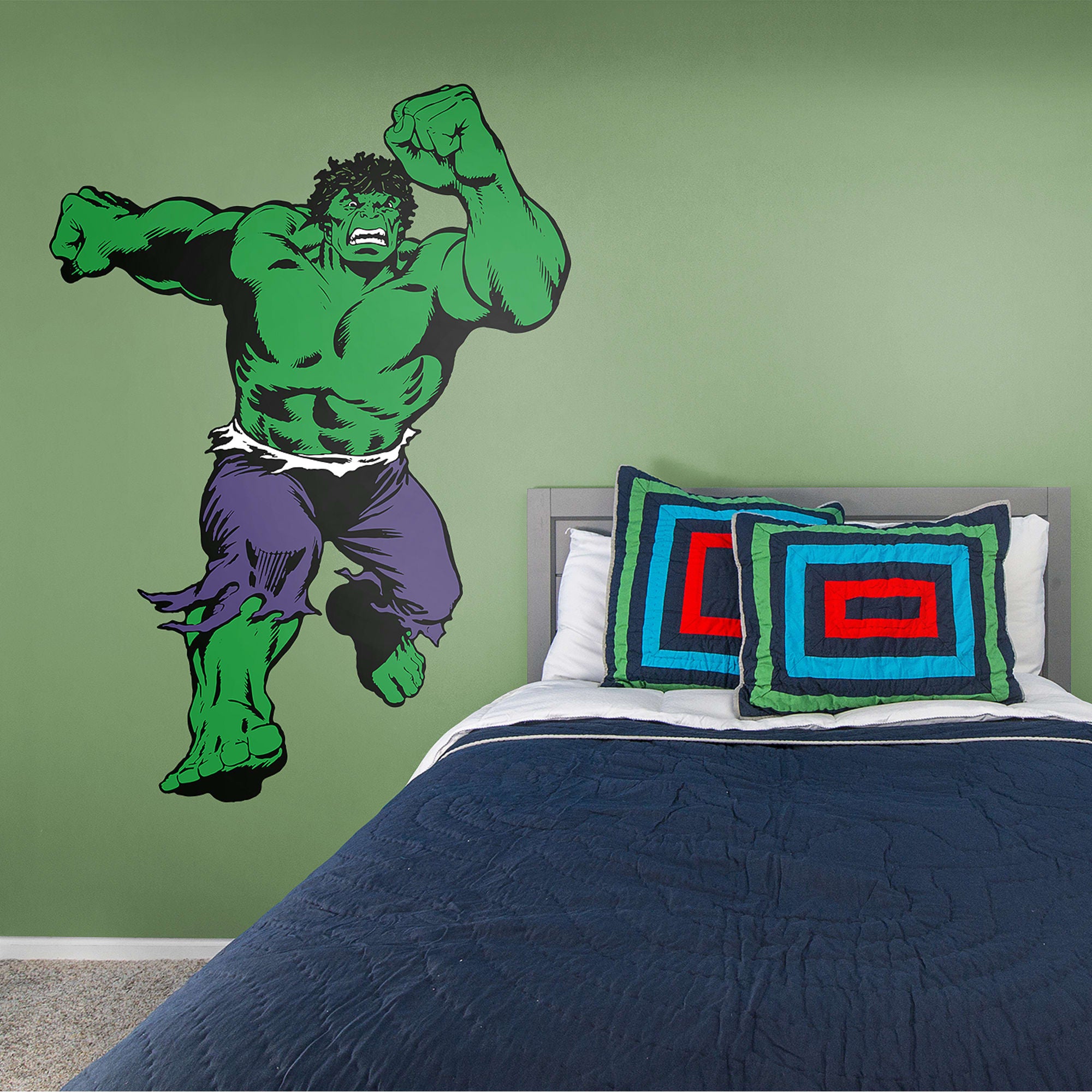 Marvel: Classic Incredible Hulk - Officially Licensed Removable Wall Decal 56.0"W x 77.0"H by Fathead | Vinyl