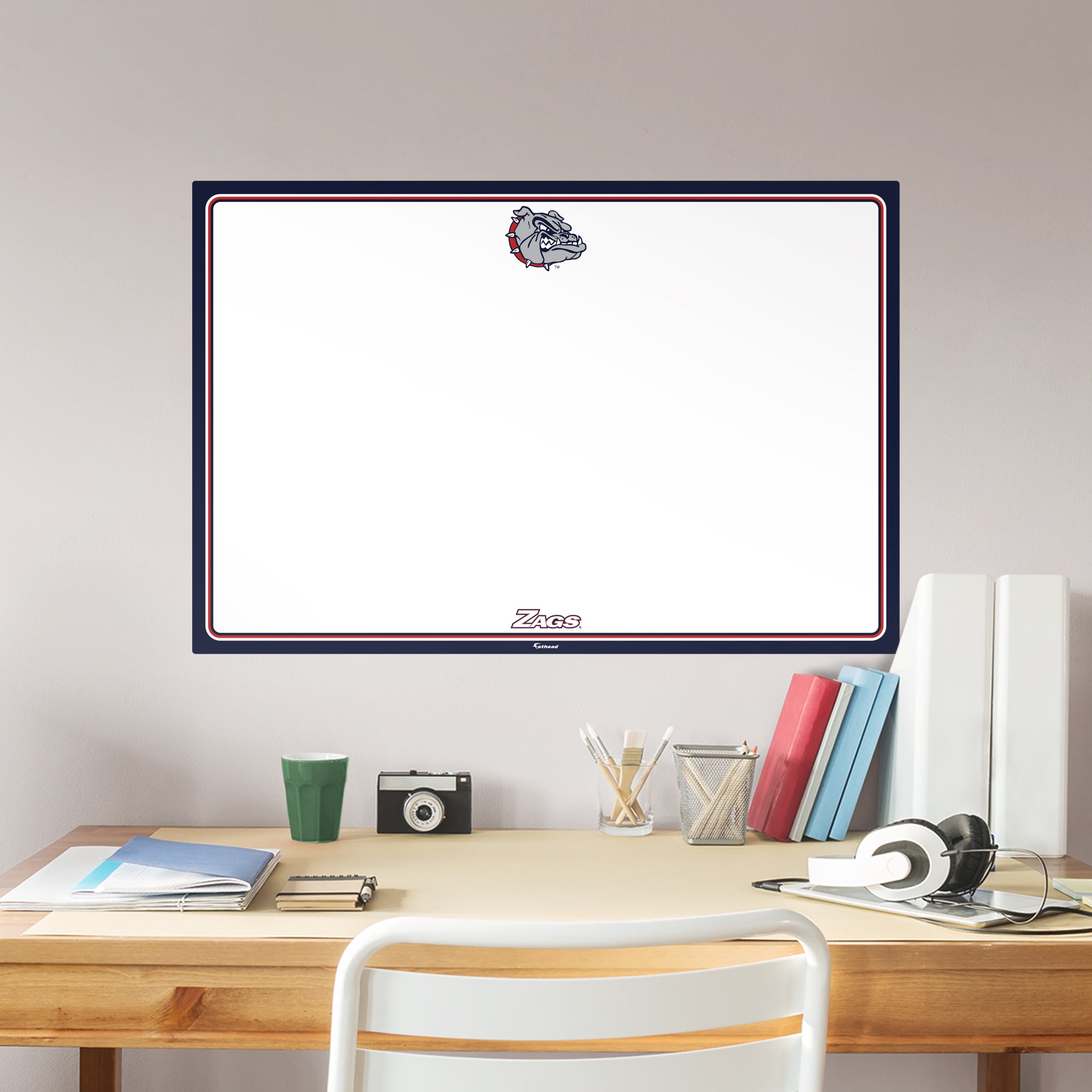 Gonzaga Bulldogs: Dry Erase Whiteboard - X-Large Officially Licensed NCAA Removable Wall Decal XL by Fathead | Vinyl