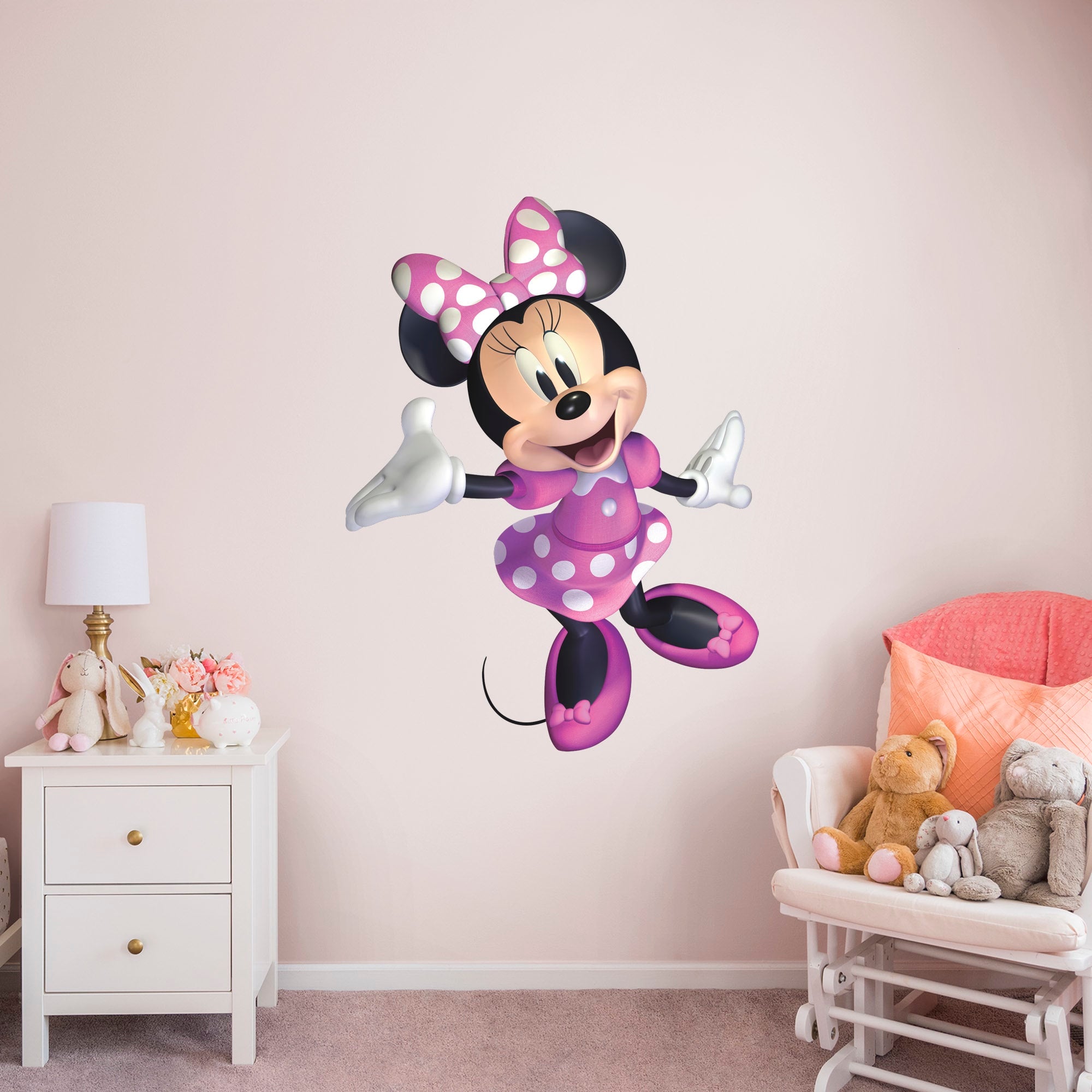 Minnie Mouse - Officially Licensed Disney Removable Wall Decal Giant Character + 2 Decals (38"W x 51"H) by Fathead | Vinyl