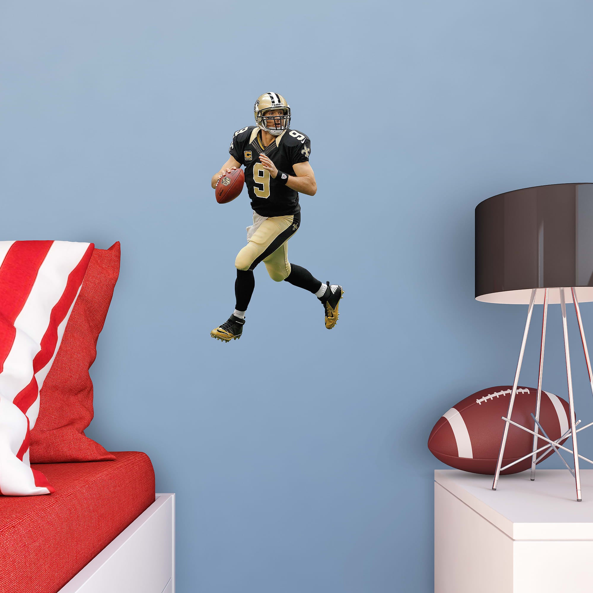 Drew Brees for New Orleans Saints - Officially Licensed NFL Removable Wall Decal 9.0"W x 17.0"H by Fathead | Vinyl