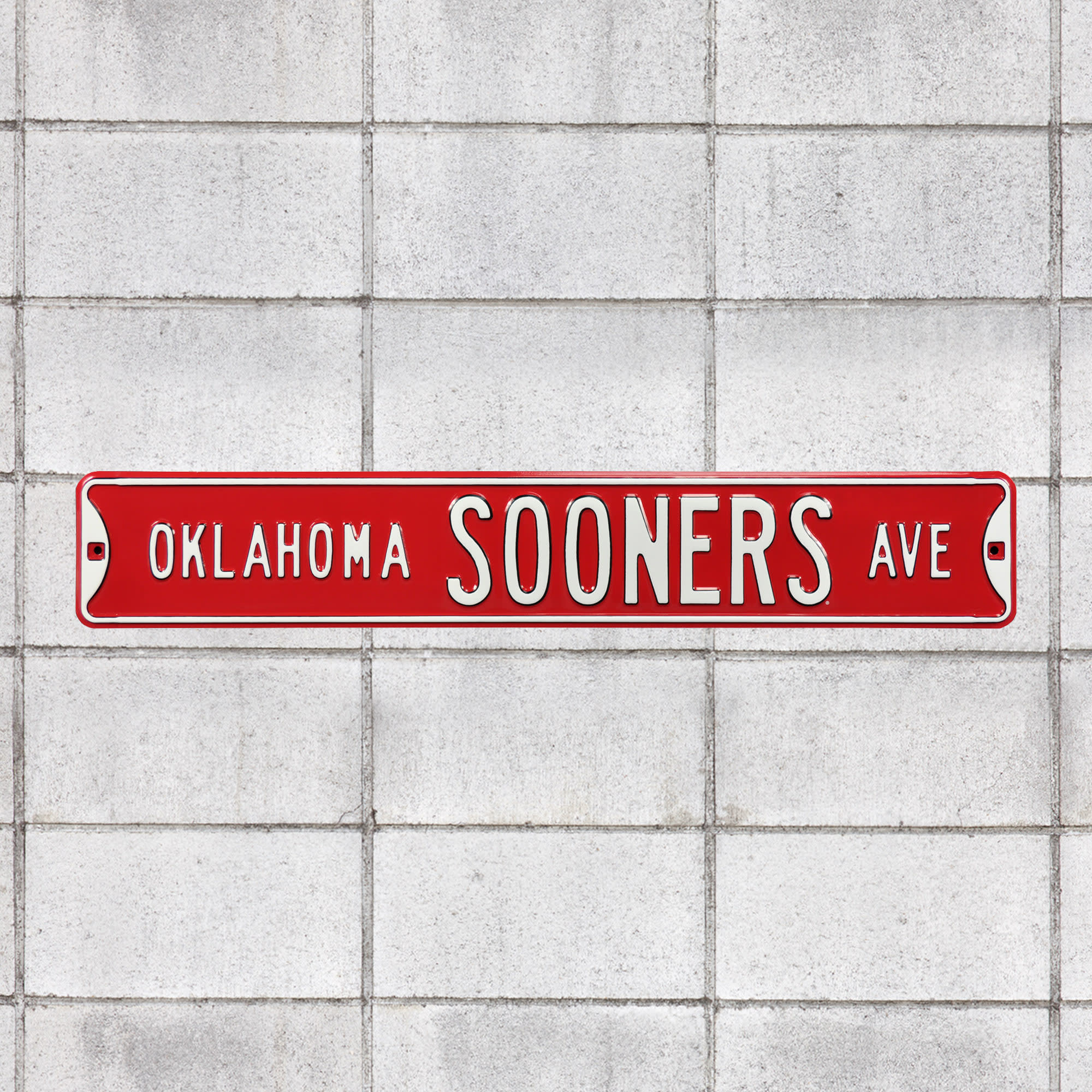 Oklahoma Sooners: Oklahoma Sooners Avenue - Officially Licensed Metal Street Sign 36.0"W x 6.0"H by Fathead | 100% Steel