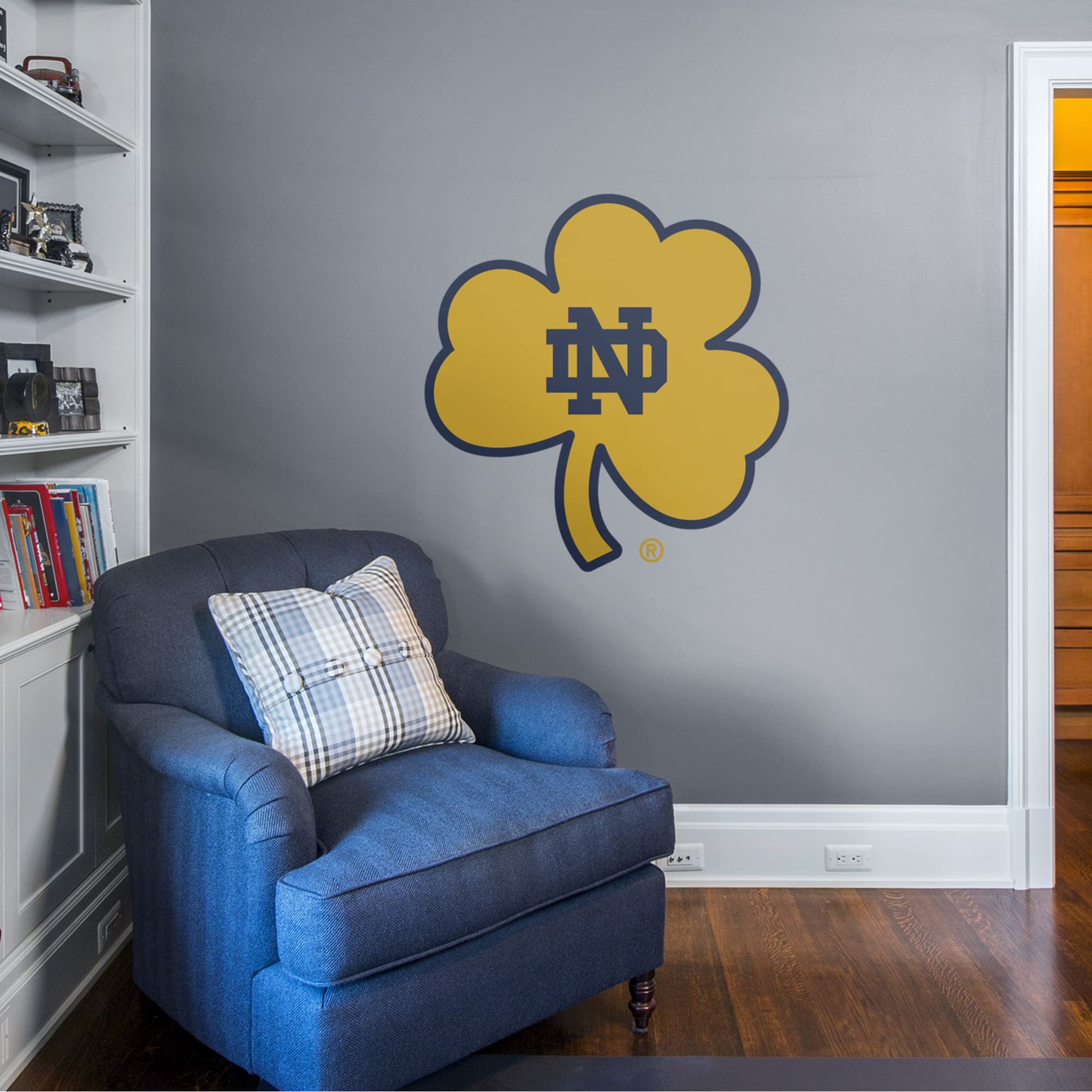 Notre Dame Fighting Irish: ND Shamrock Logo - Officially Licensed Removable Wall Decal 37.0"W x 39.0"H by Fathead | Vinyl